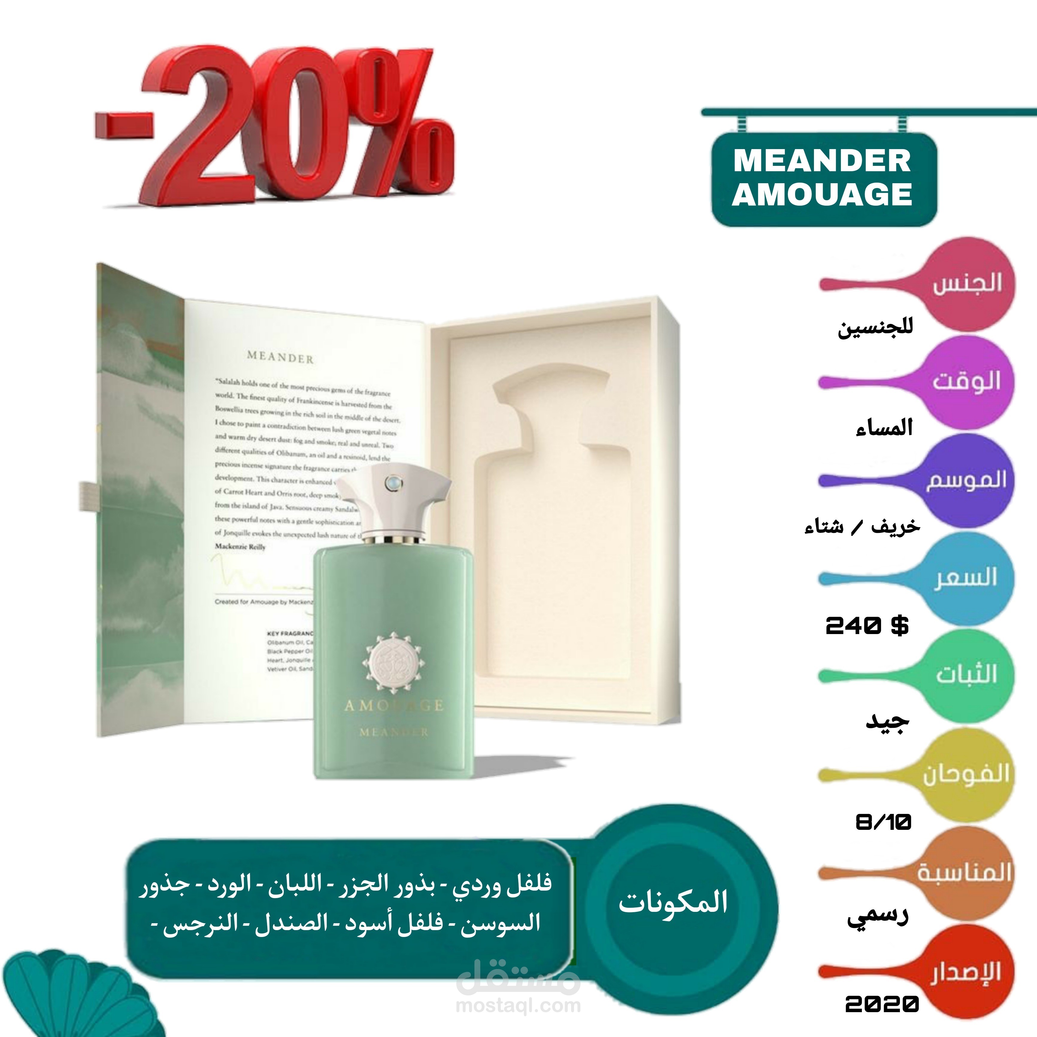 تصميم ترويجي لعطر أمواج