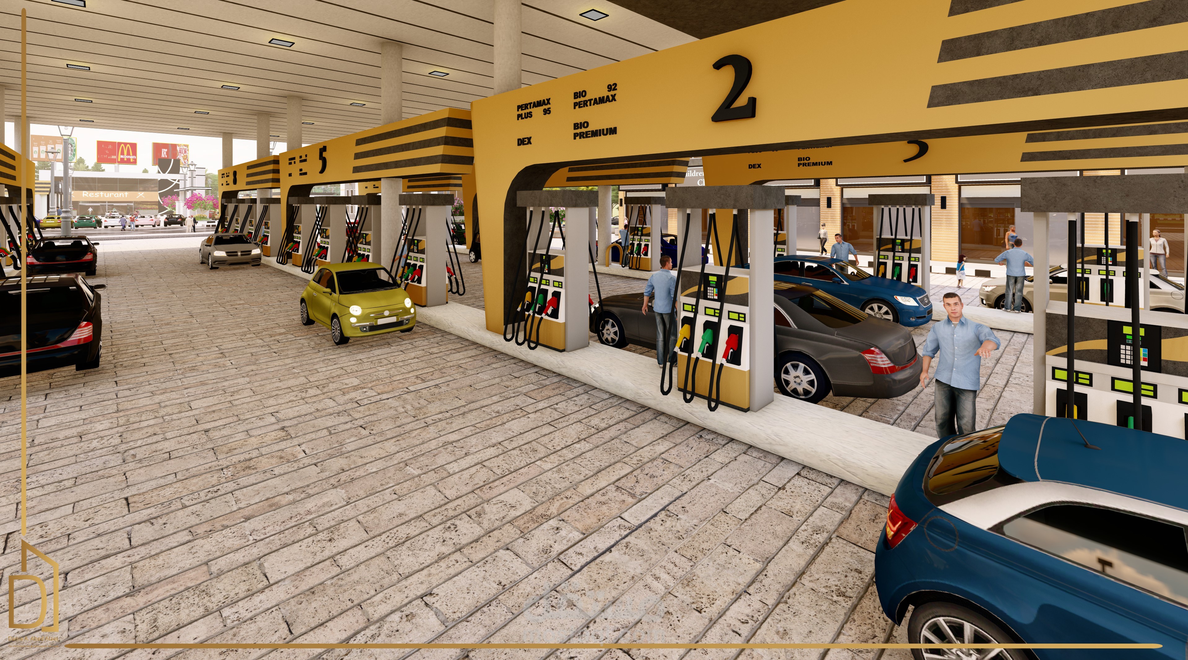 تصميم محطة بنزين ومرفقاتها _ السعودية