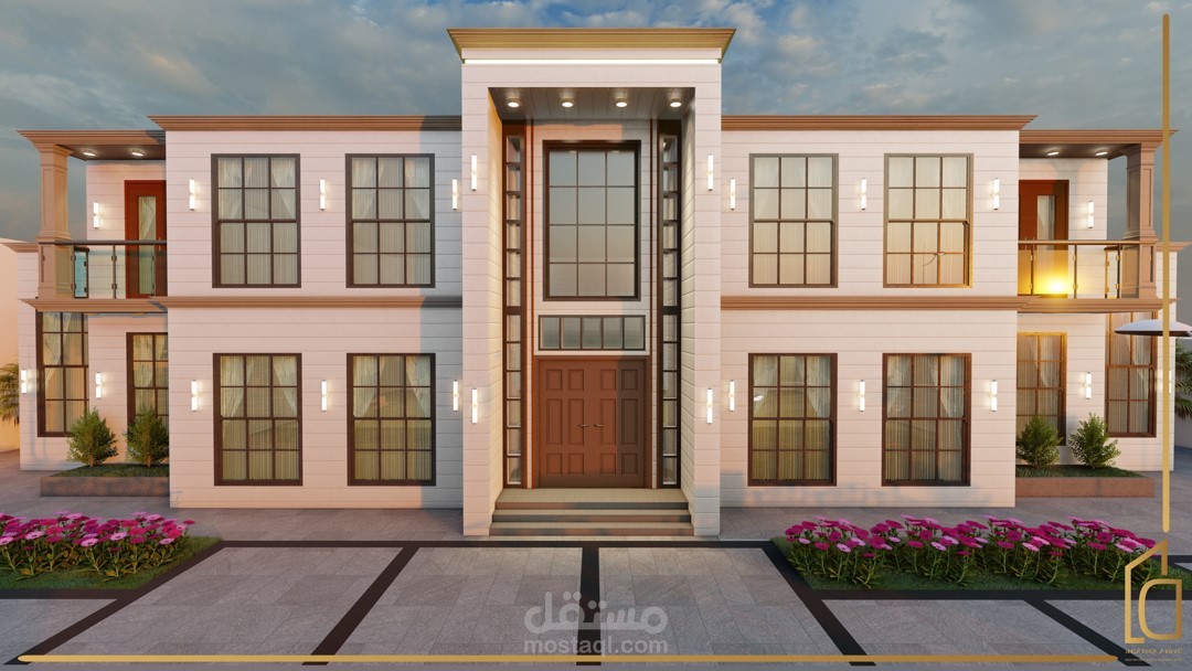 تصميم فيلا سكنية بطابع كلاسيك