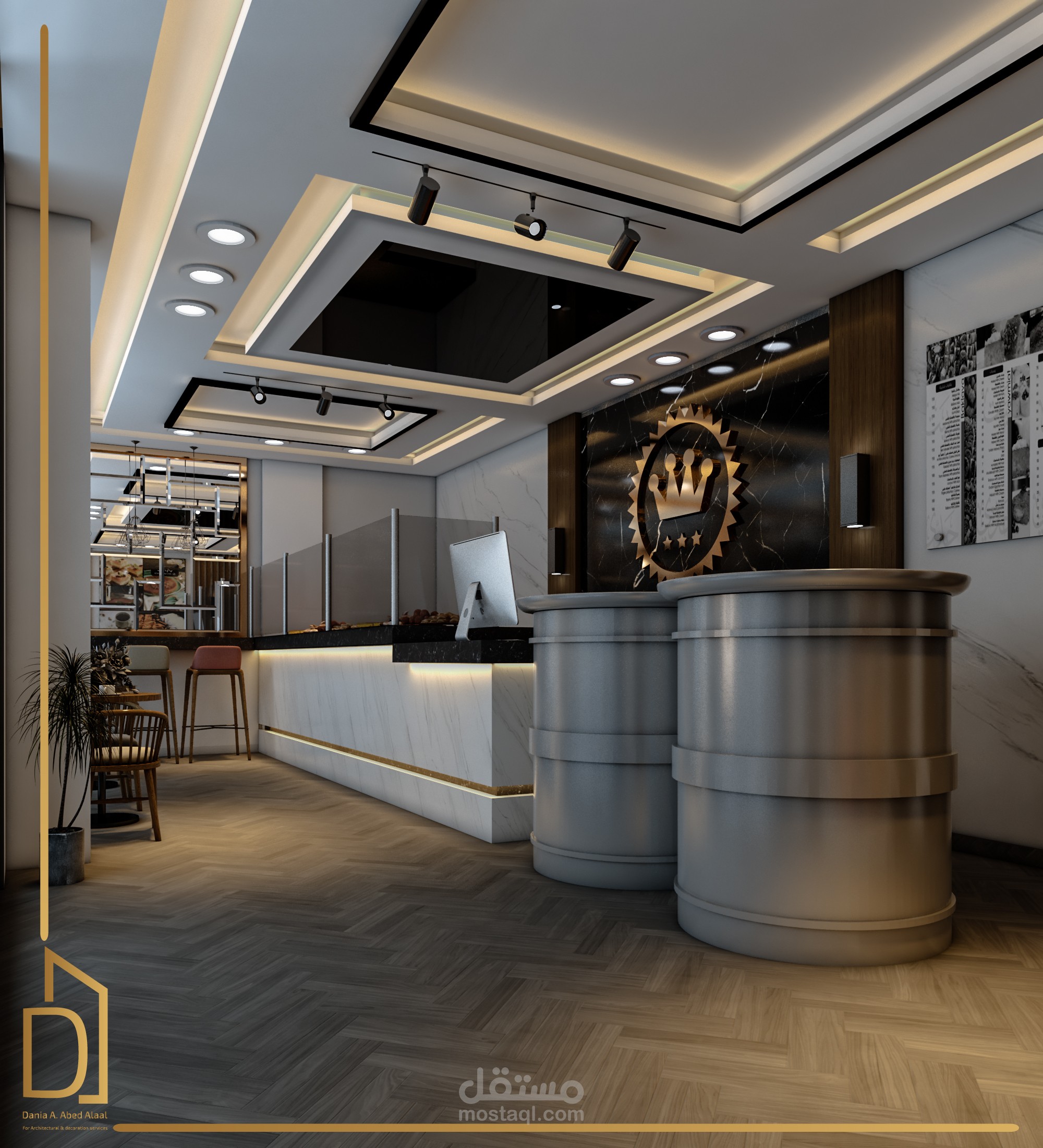 تصميم محل تجاري ( محل حلويات )