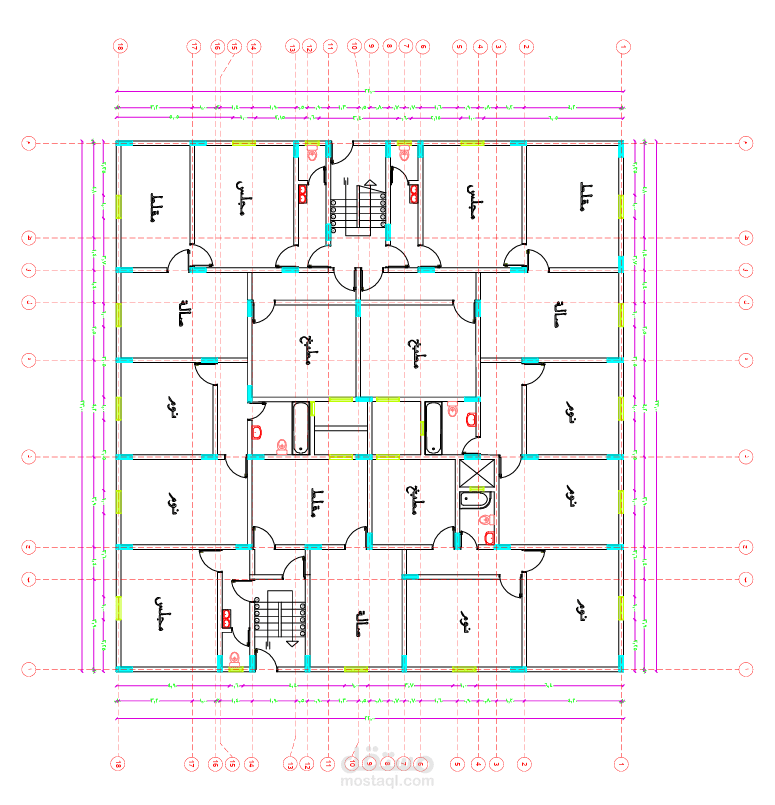 تصميم عمارة 4 شقة
