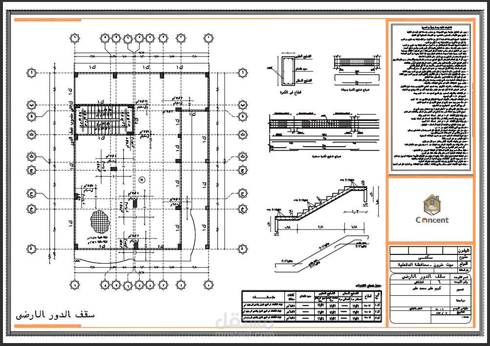 تصميم انشائي لمبني 5 ادوار