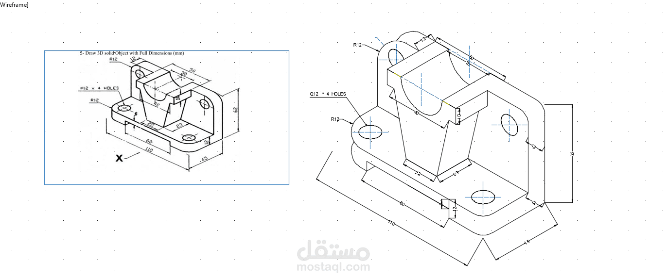 عمل ايزومترك باستخدام برنامج ( الاتوكاد )
