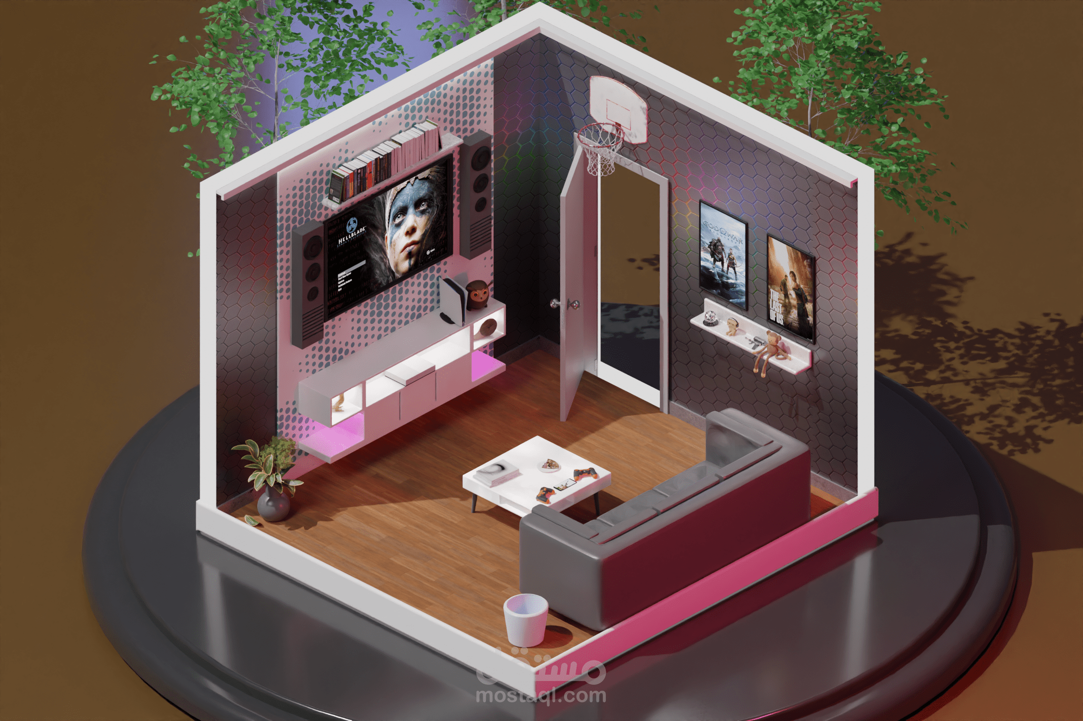 تصميم داخلي لغرفة العاب مصغرة