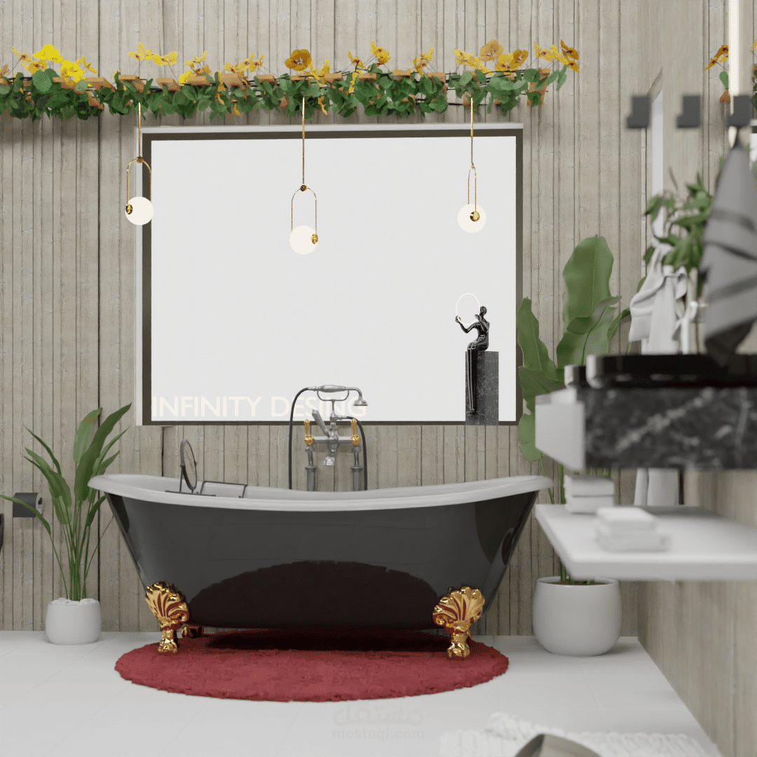 تصميم داخلي لحمام مصغر 3