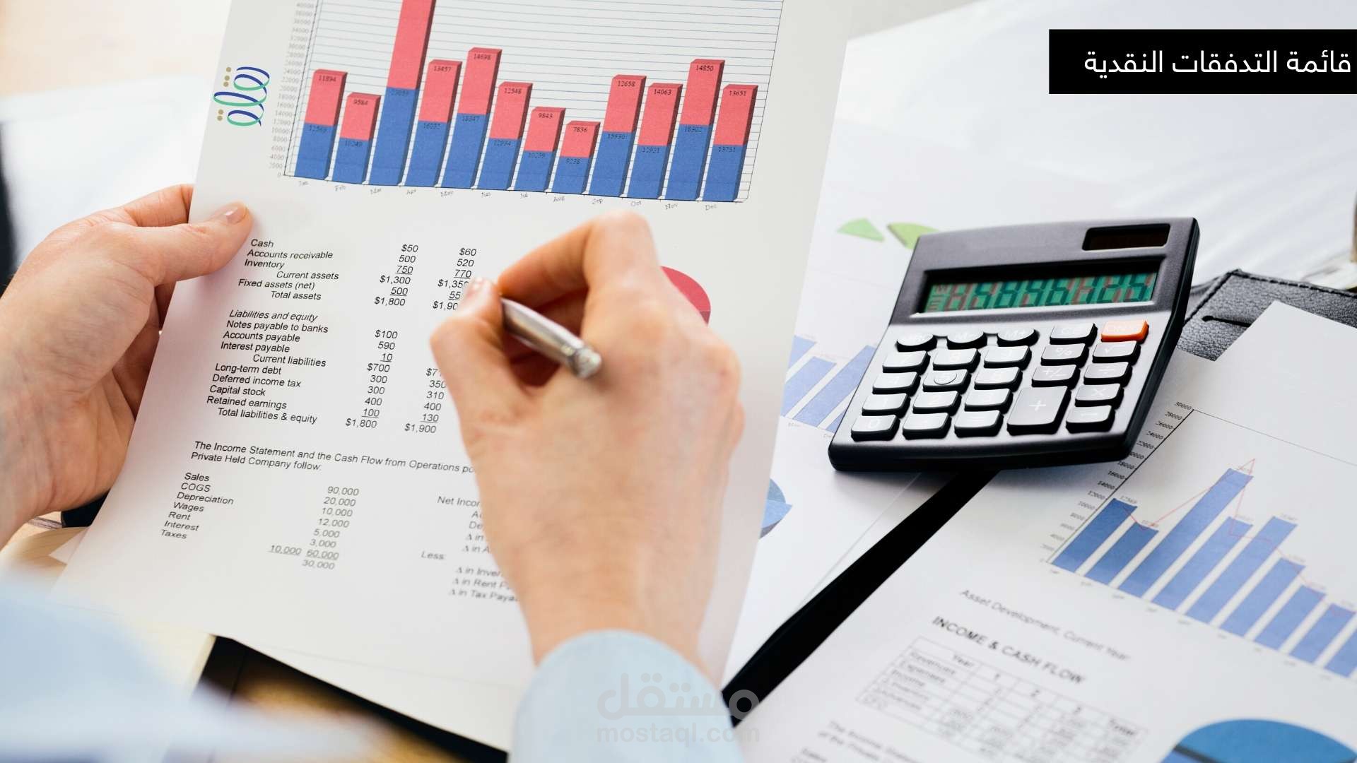 قائمة التدفق النقدي لمطعم خاص بالطعام الصحي