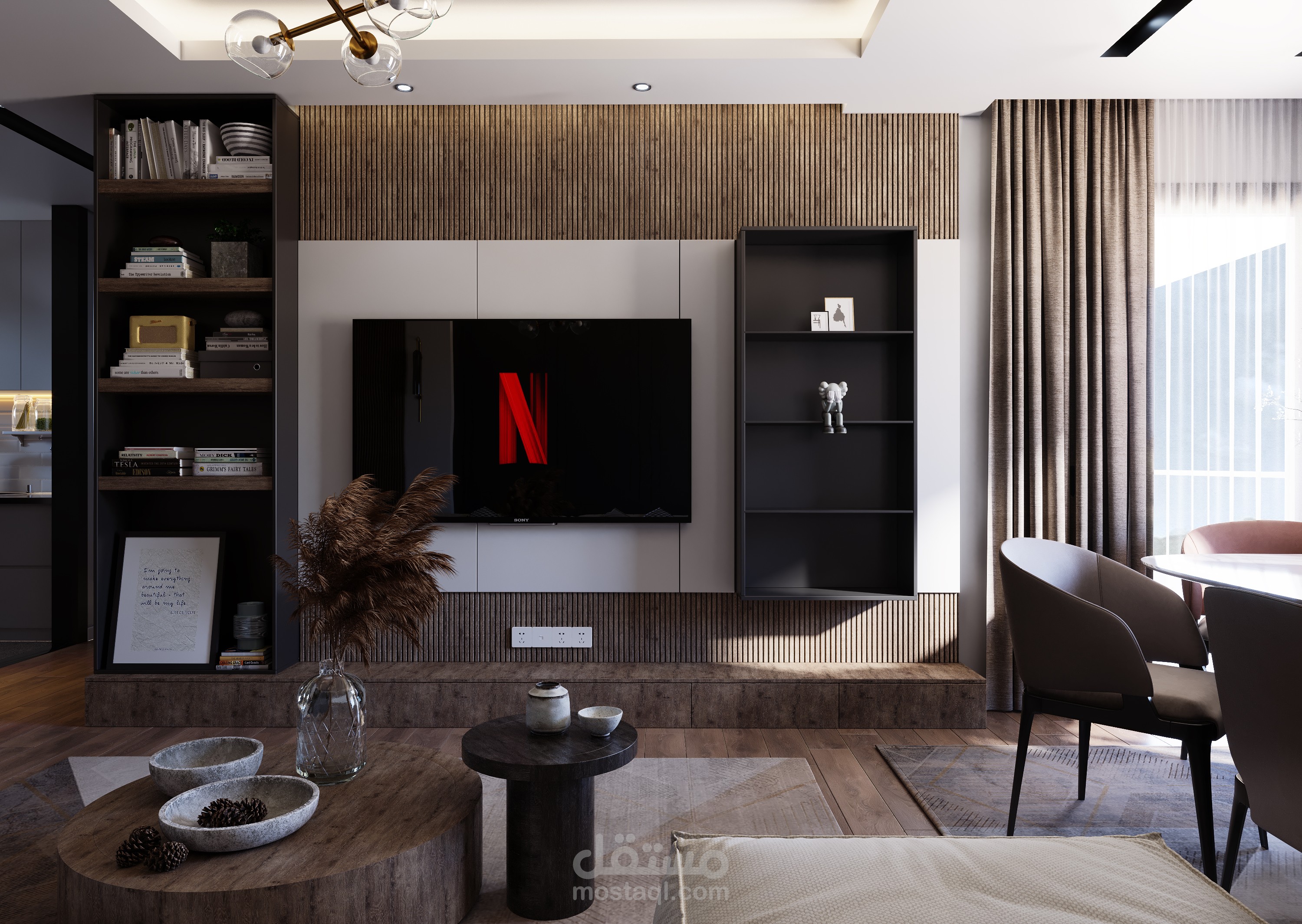 تصميم شقة سكنية بطابع حديث وأنيق