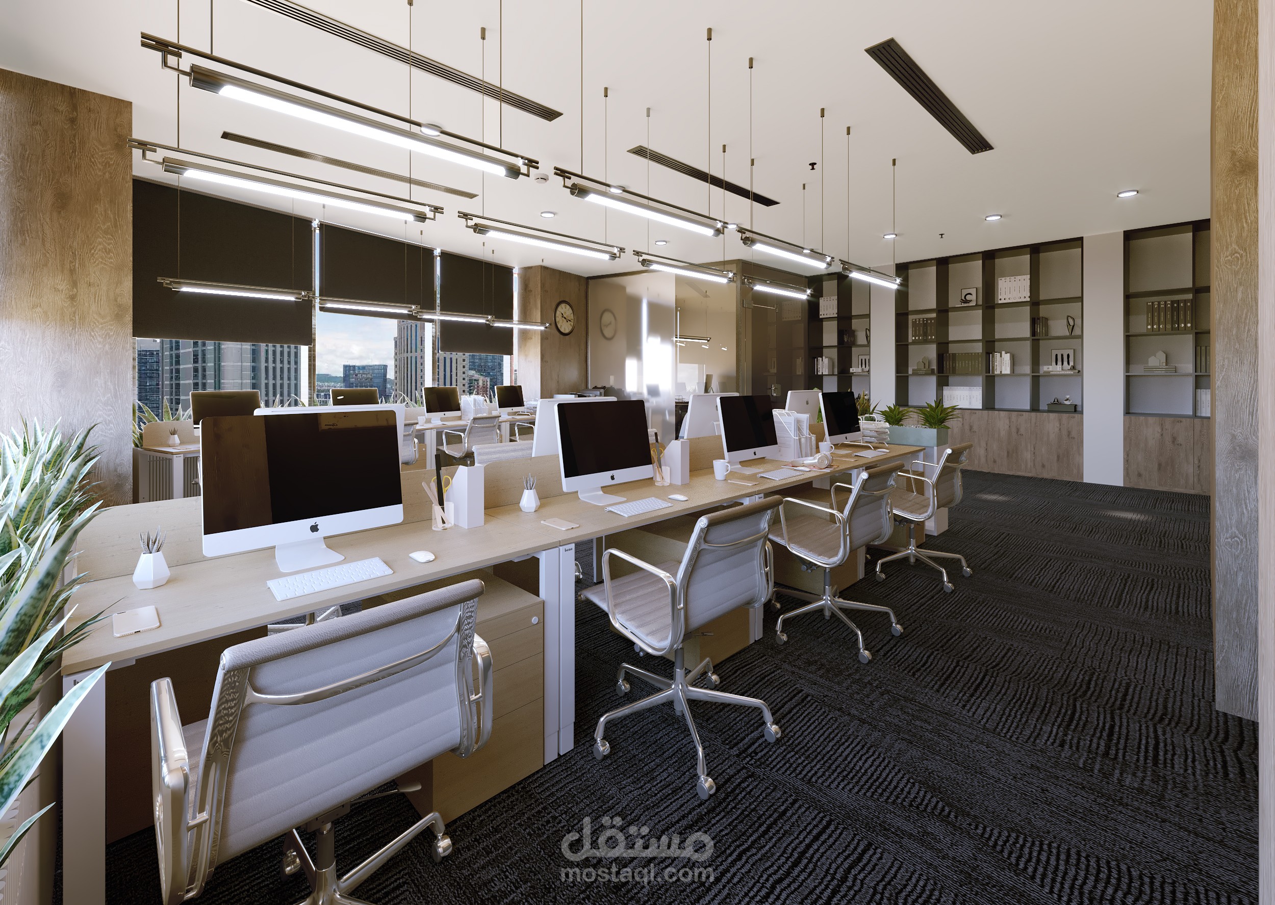 تصميم دور إداري بطابع عصري ومتناسق