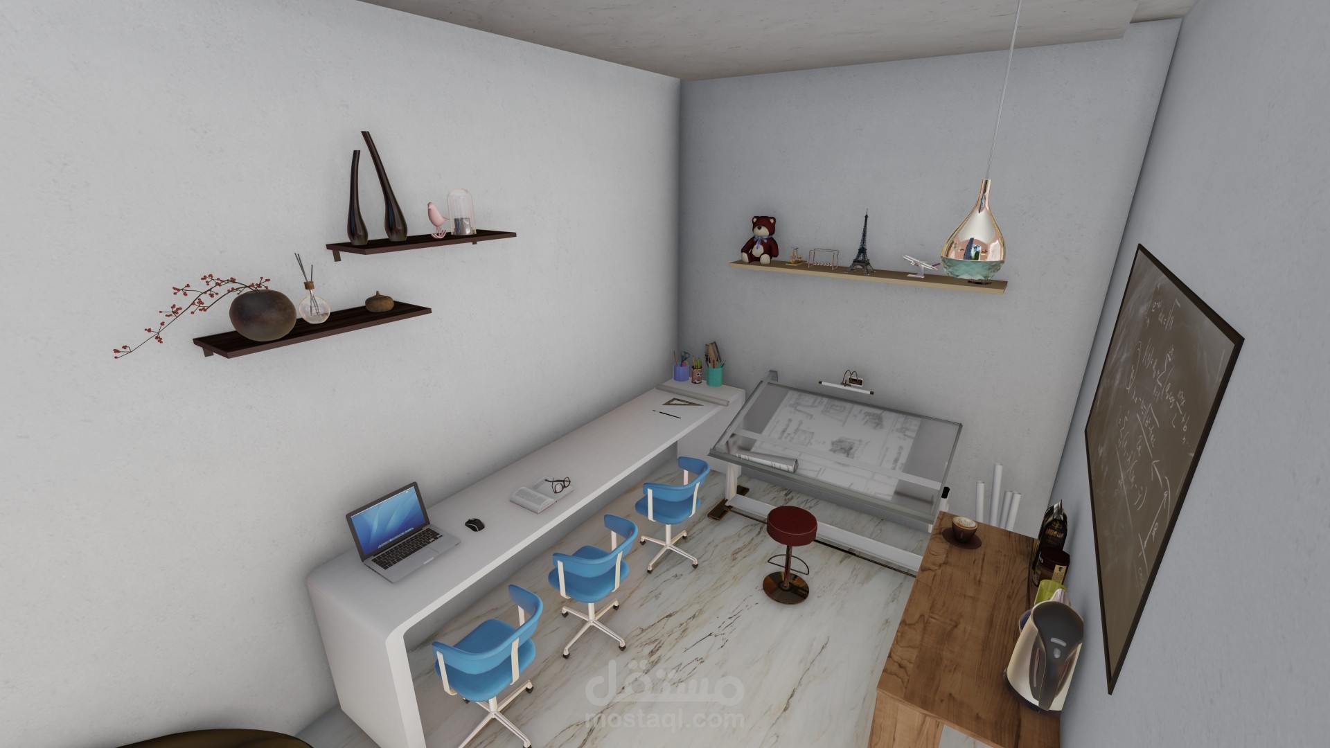 تصميم غرفة مذاكره لمهندسة معمارية