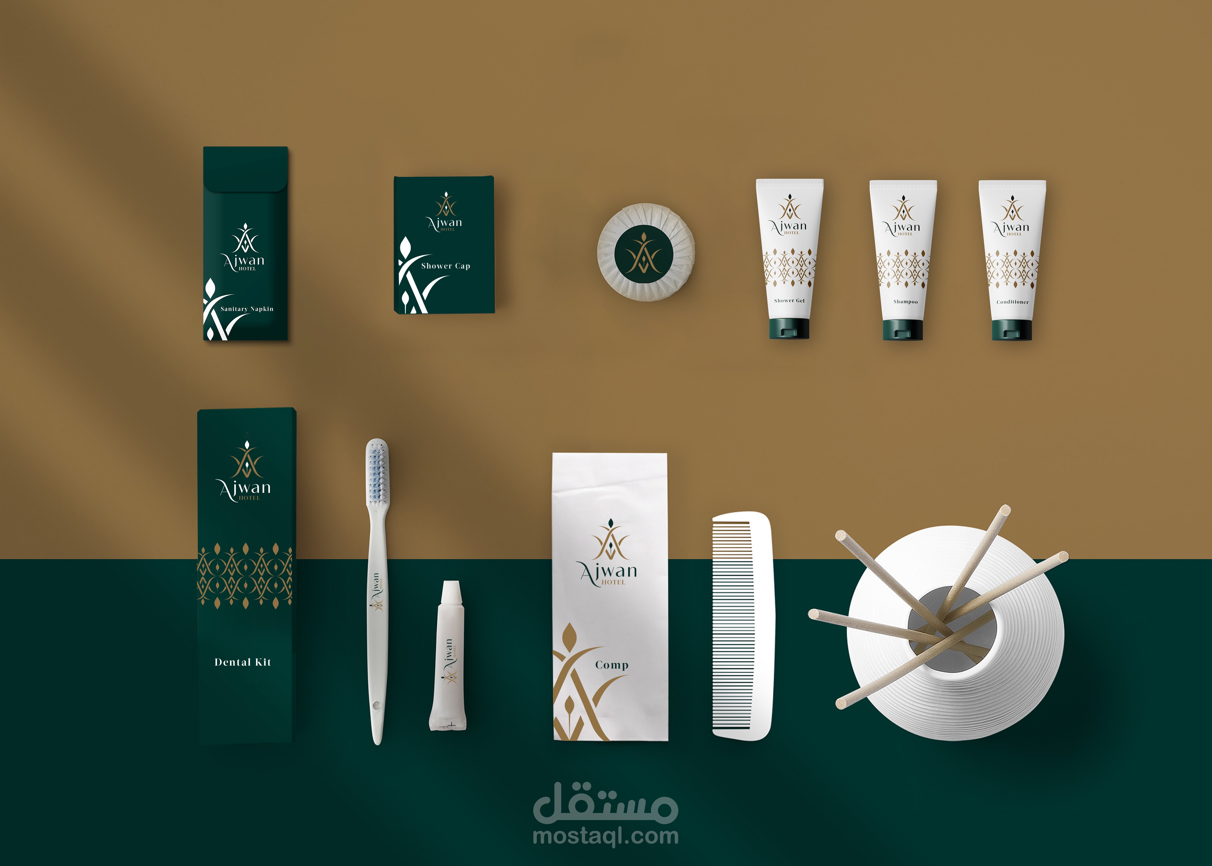 تصميم شعار وهوية بصرية احترافية لفندق أجوان