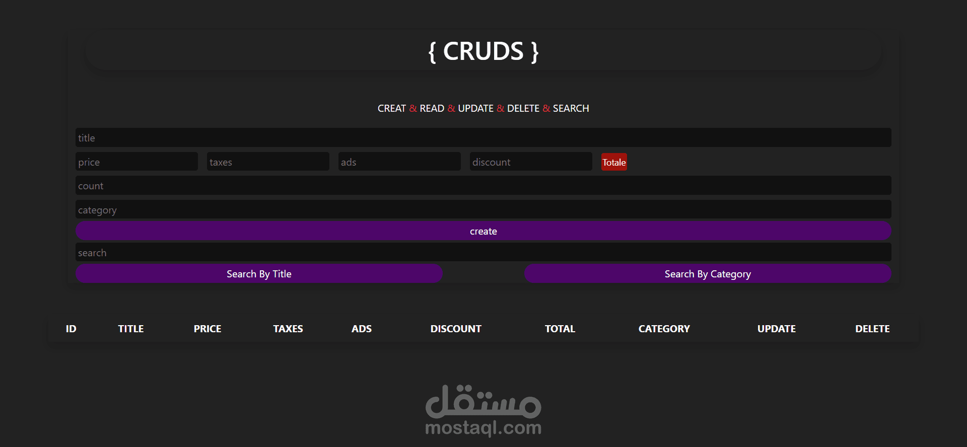 CRUDS Website