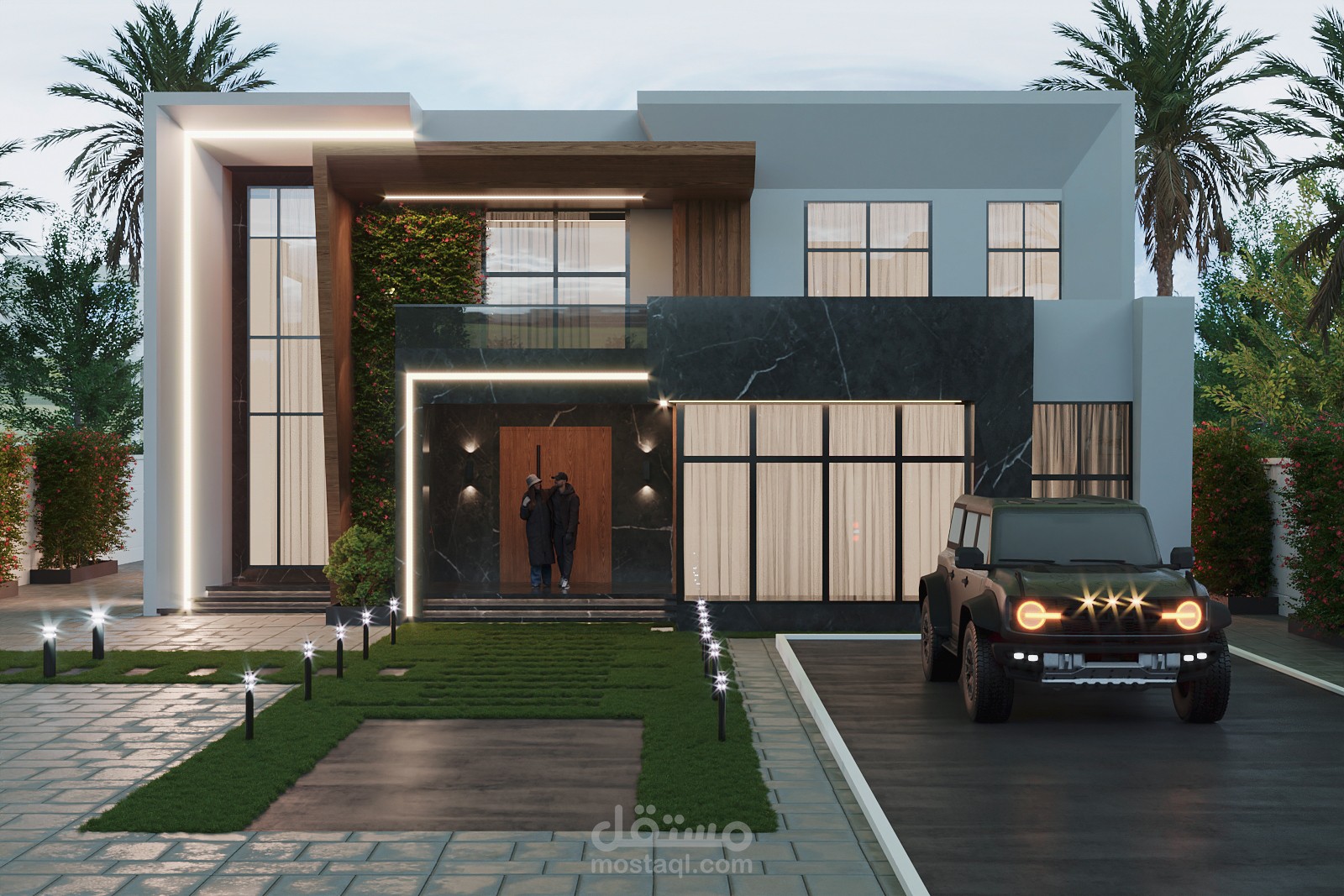 تصميم فيلا بطراز الحديث