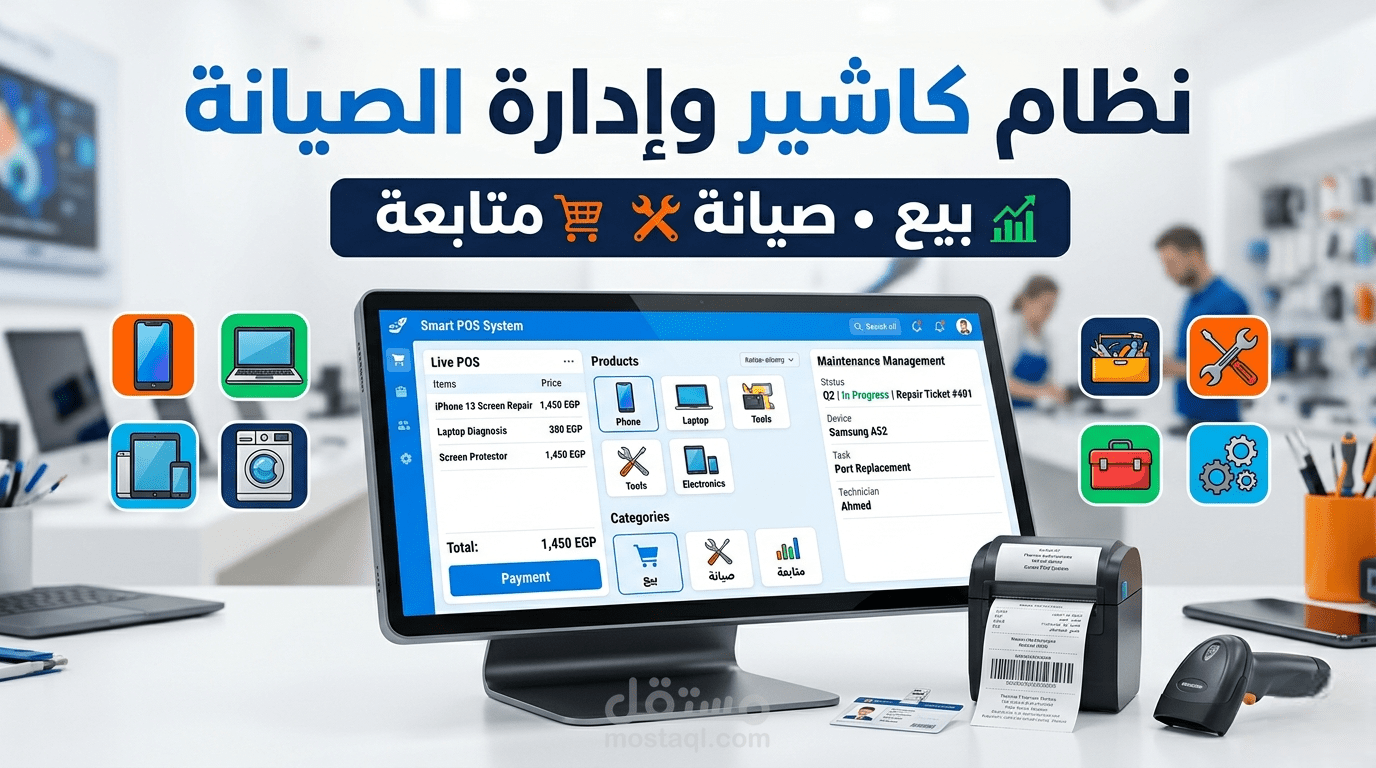 نظام متكامل لإدارة المبيعات وصيانة الاجهزه - Smart POS System