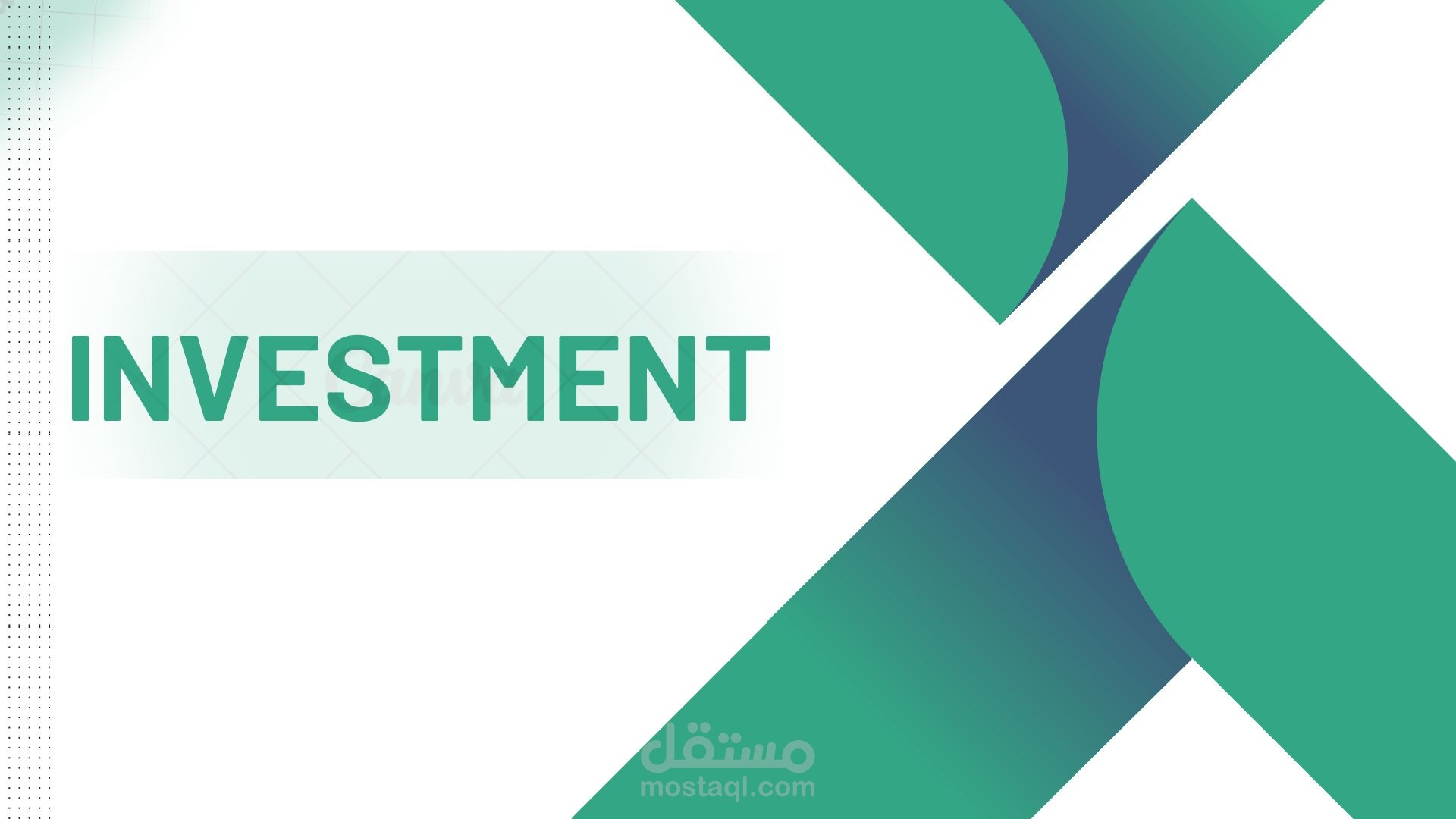 Green presentation about investing - عرض تقديمي لون اخضر عن الاستثمار