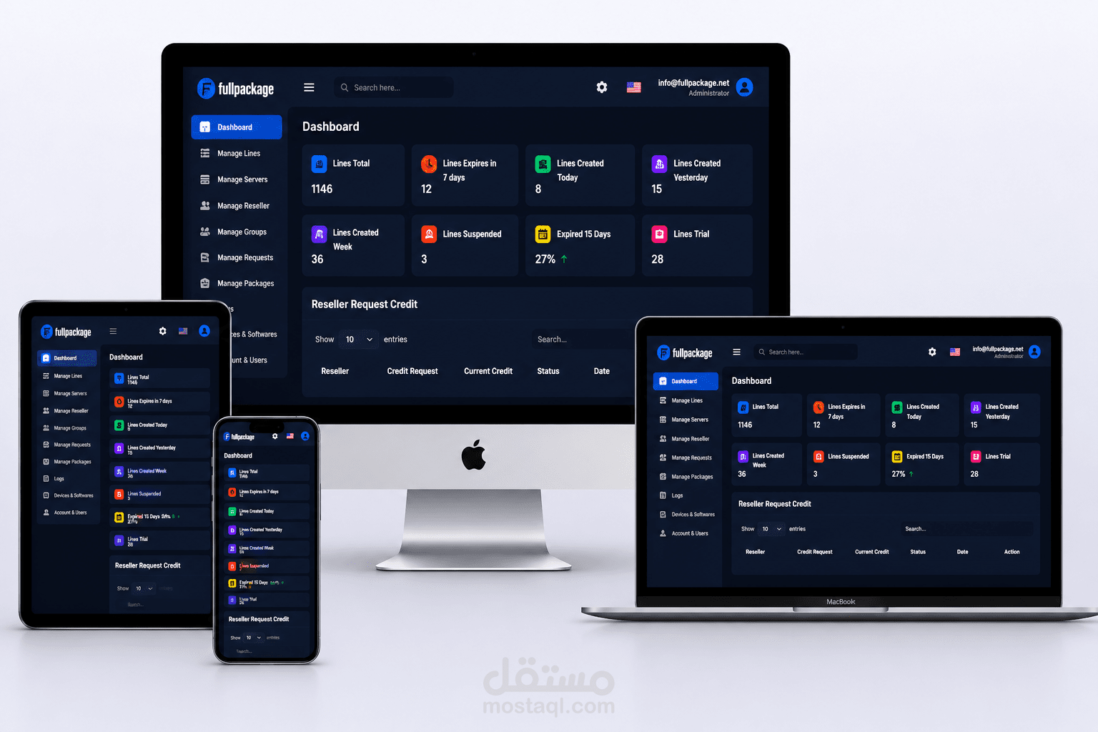 Fullpackage Manager (منصة إدارة السيرفرات والمستخدمين)