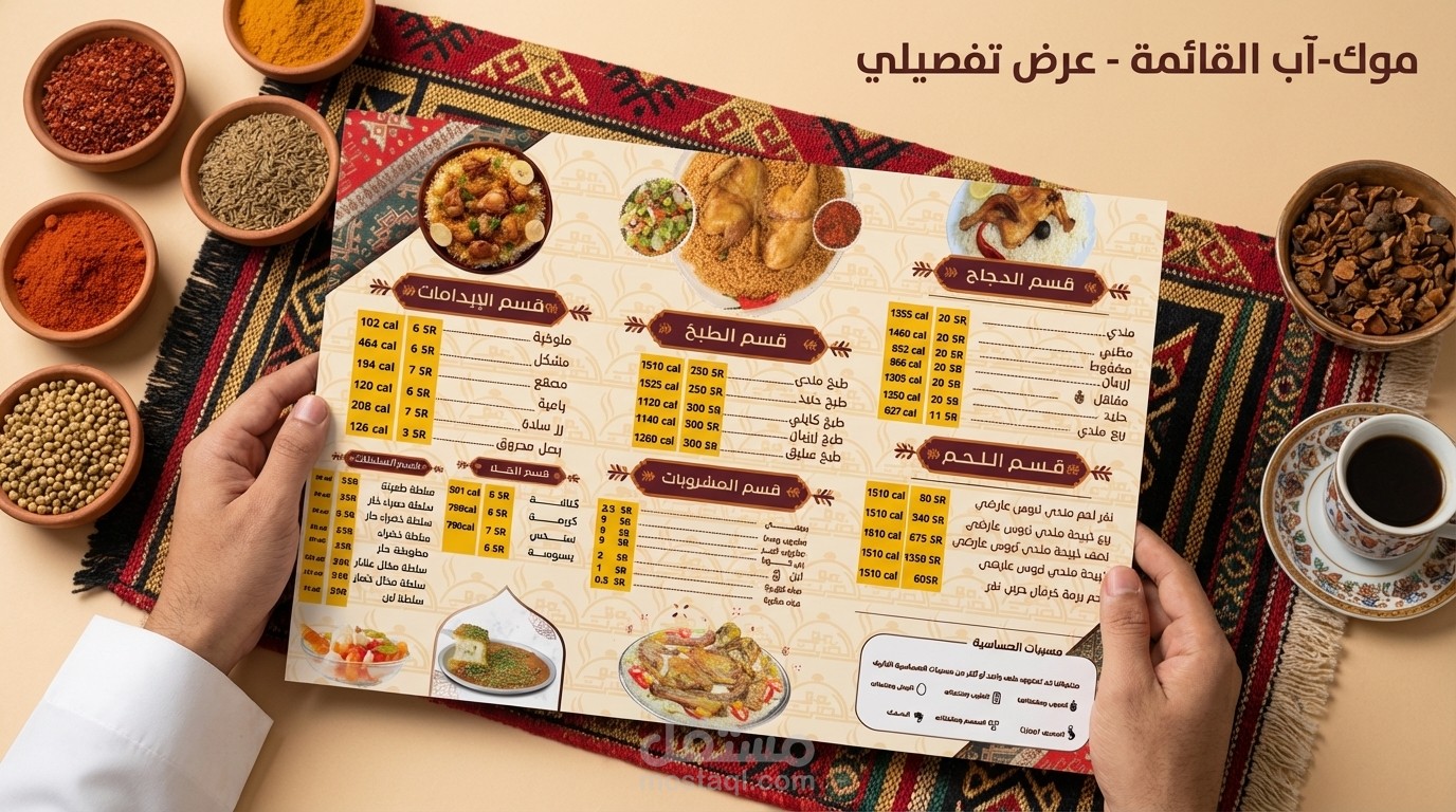 قائمة طعام (منيو ) مطعم حضر موت المندي بالرياض