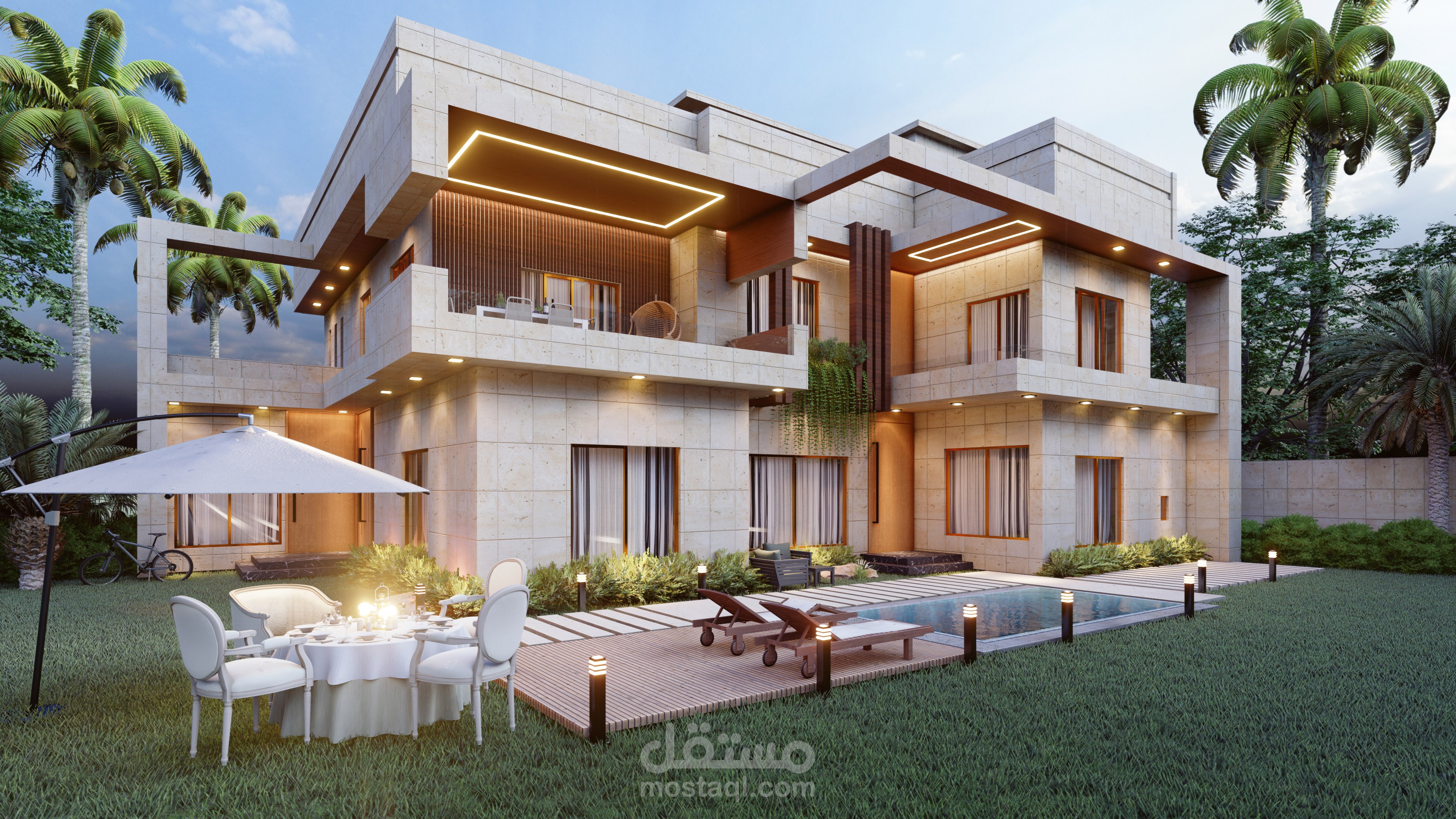 تصميم واجهات ولاند سكيب فيلا في السعودية