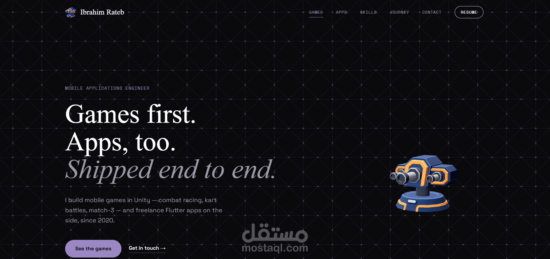 Moshtaha.com - موقع تفاعلي 3D لعرض اعمالي
