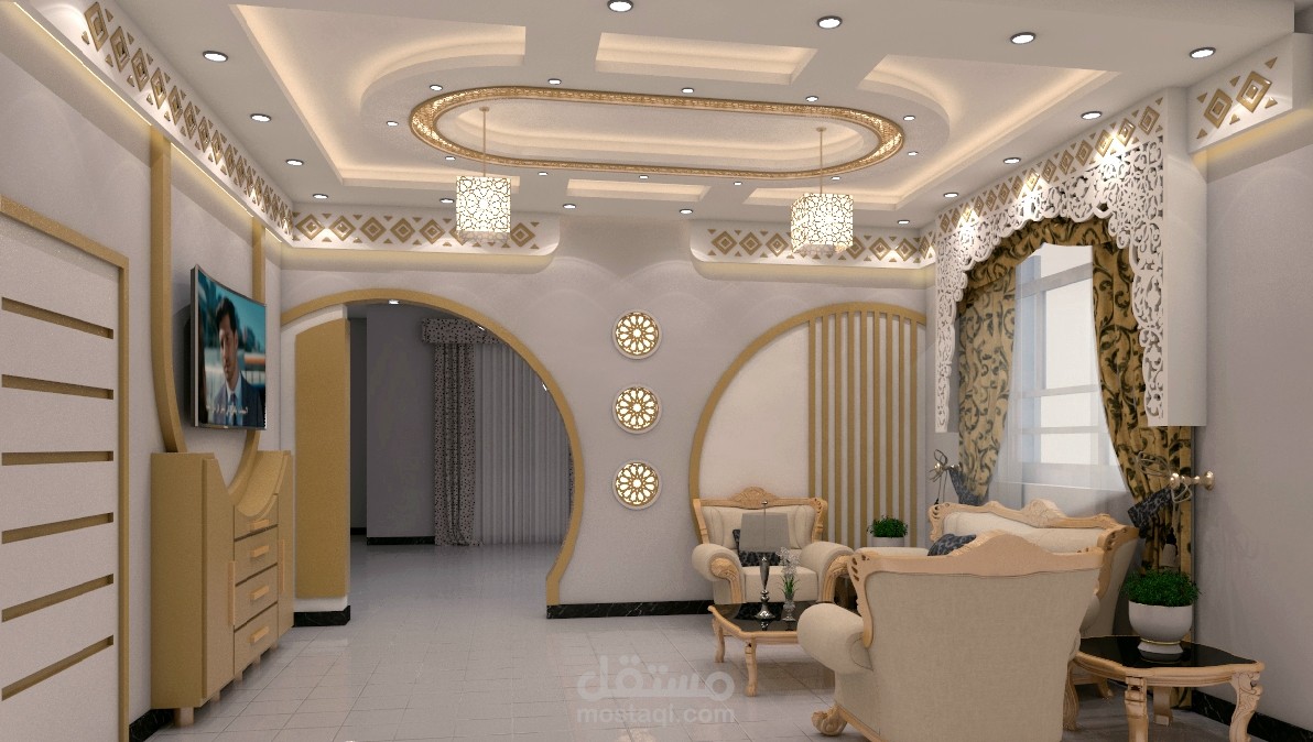 ديكور صالة نيو كلاسك