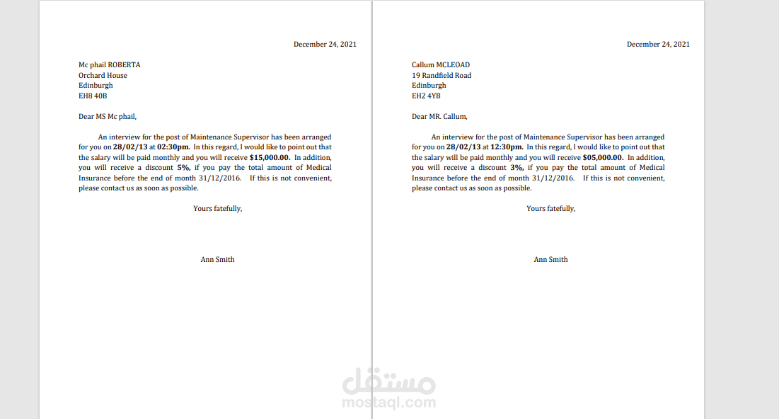 Mail merge