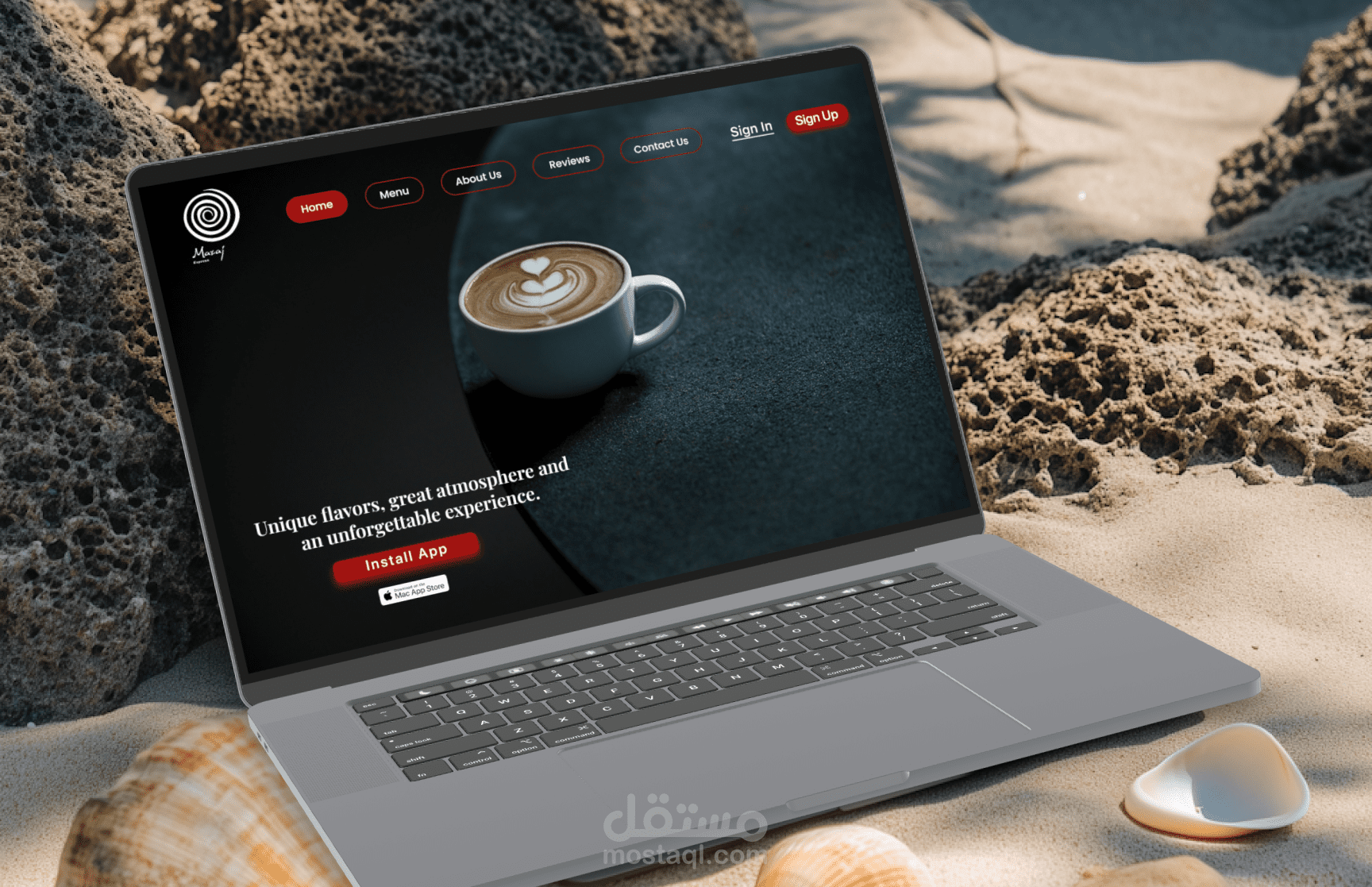 landing page for a modern coffee shop