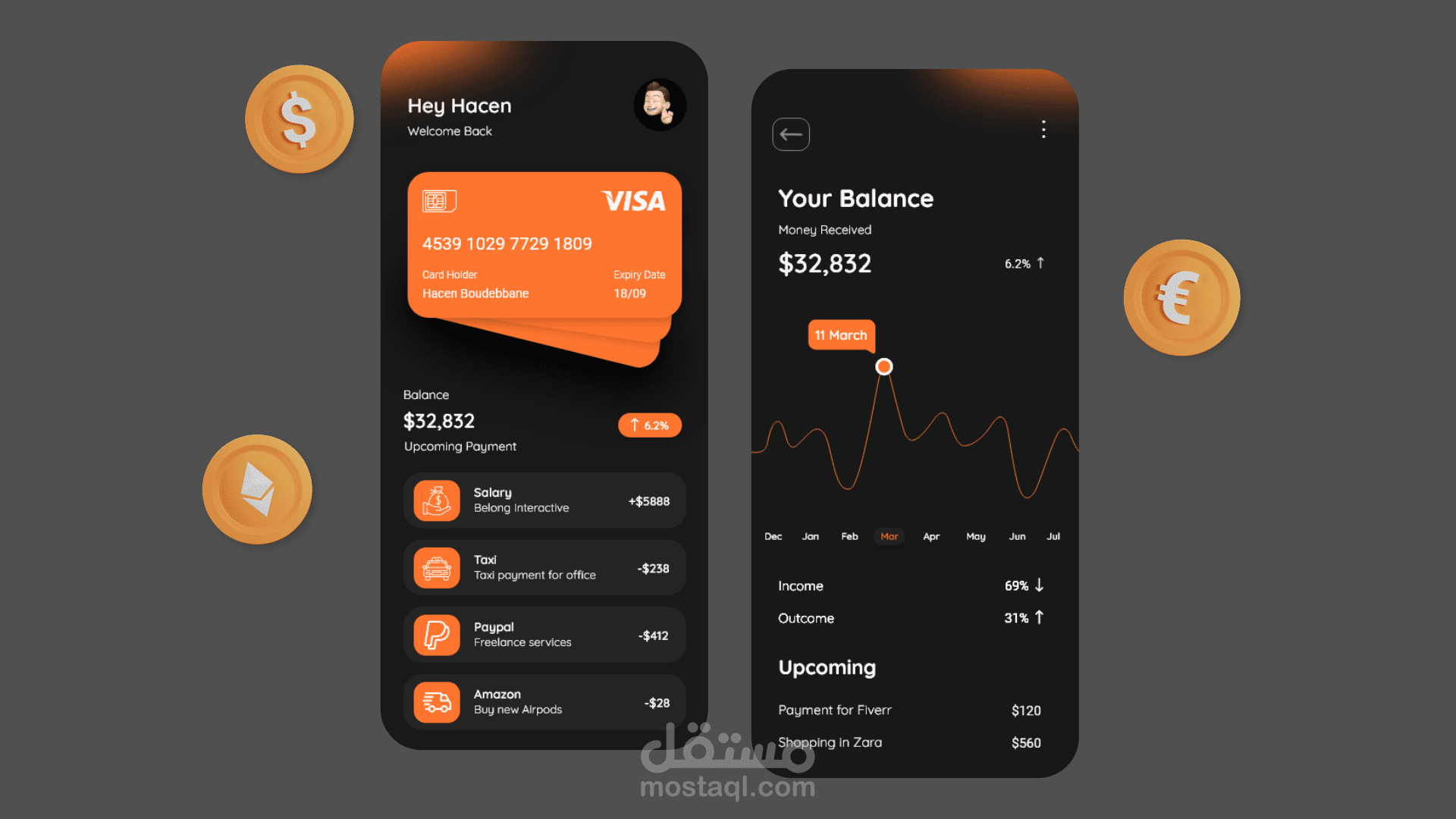 Finance Mobile app design