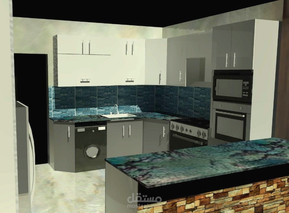 تصميم مطبخ ثلاثي الابعاد