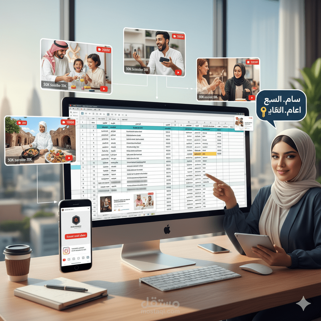 تجميع وتحليل: 10 قنوات يوتيوب سعودية مستهدفة (نيتش عائلي/ترفيهي) في ملف Excel جاهز + بيانات الاتصال الكاملة (للإعلان)