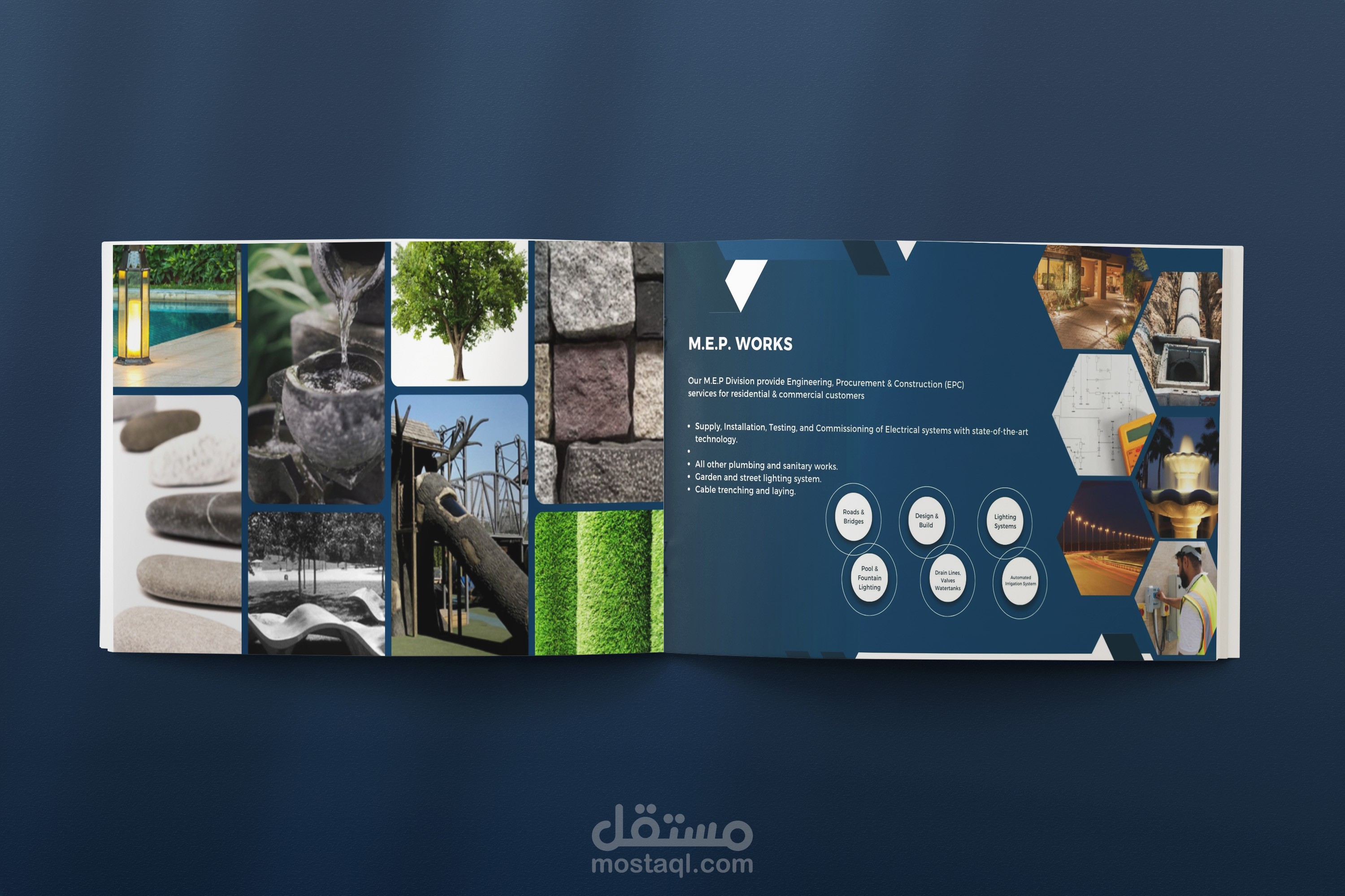 تصميم بروفيل باللغة الانجليزية لشركة بناء