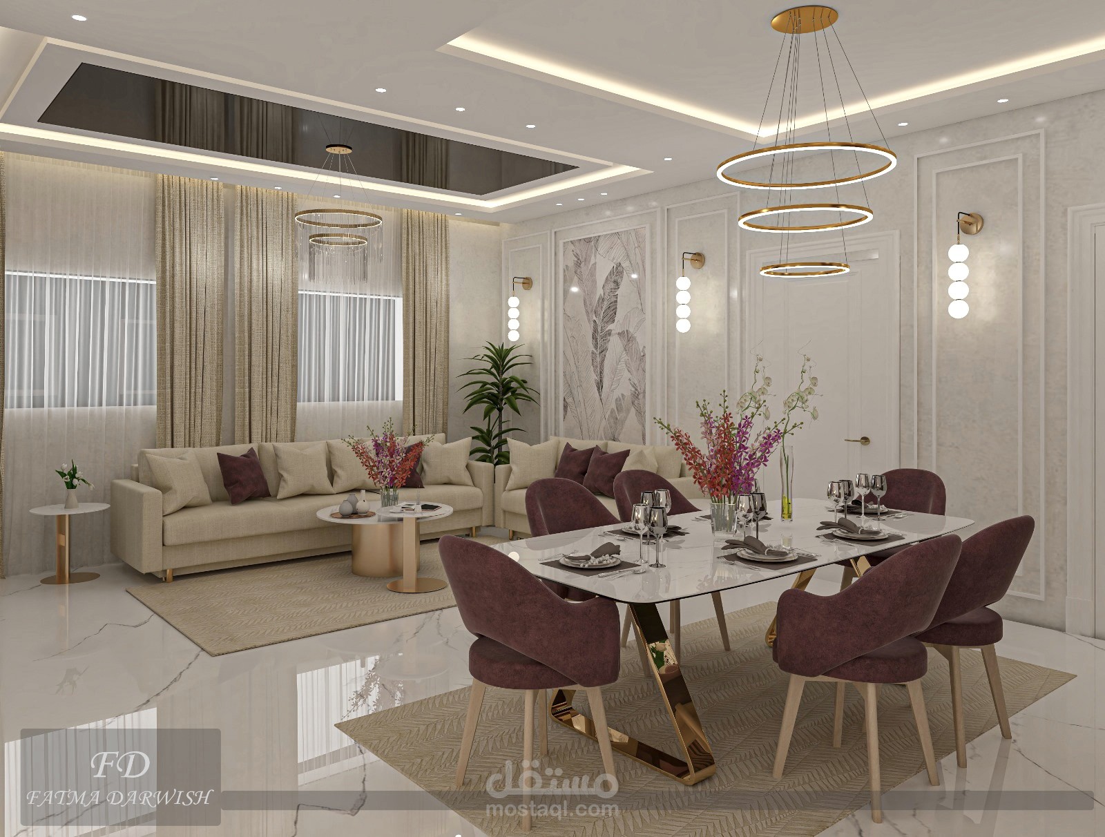 تصميم داخلي لشقة سكنية