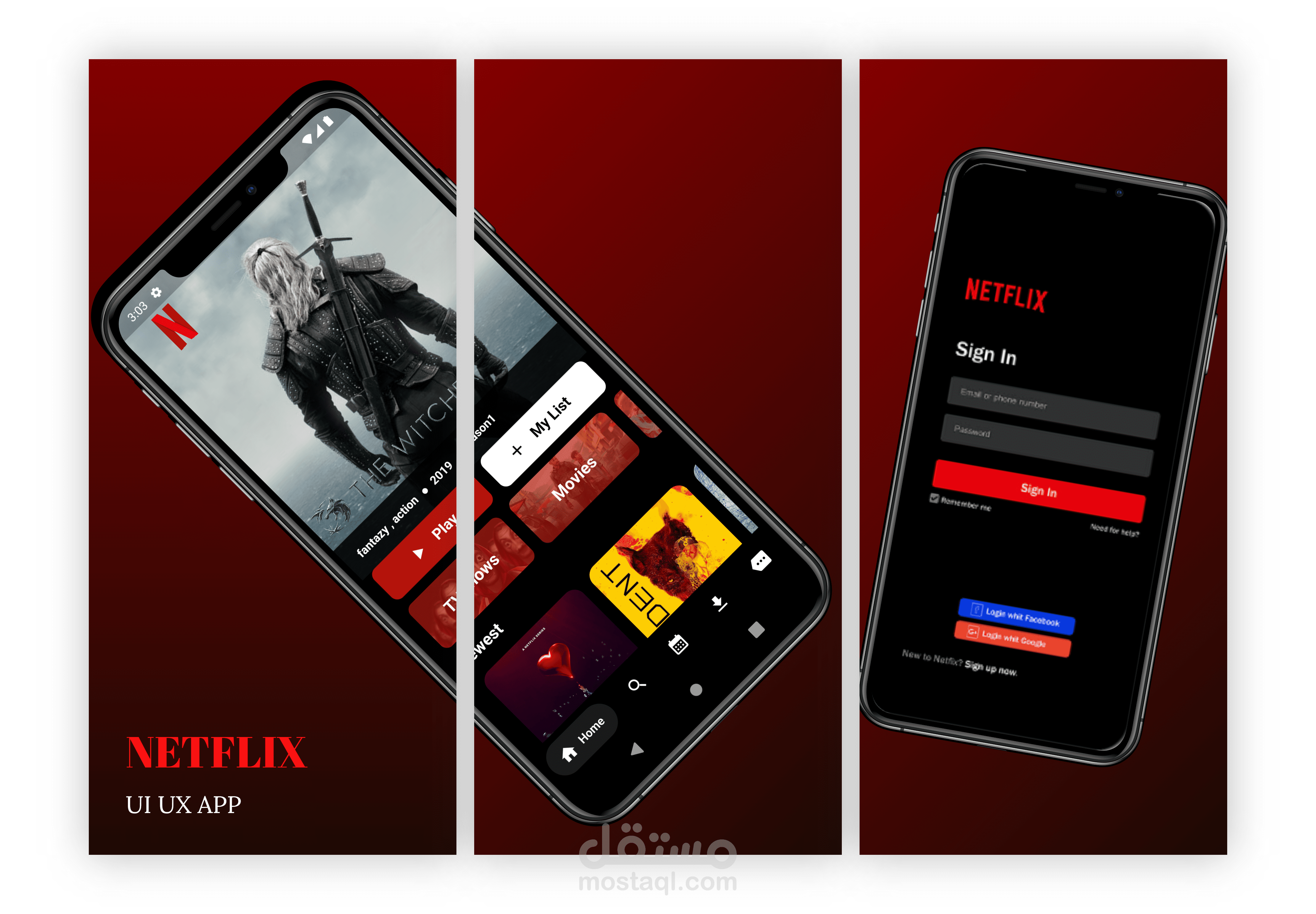 NETFLIX UI UX app