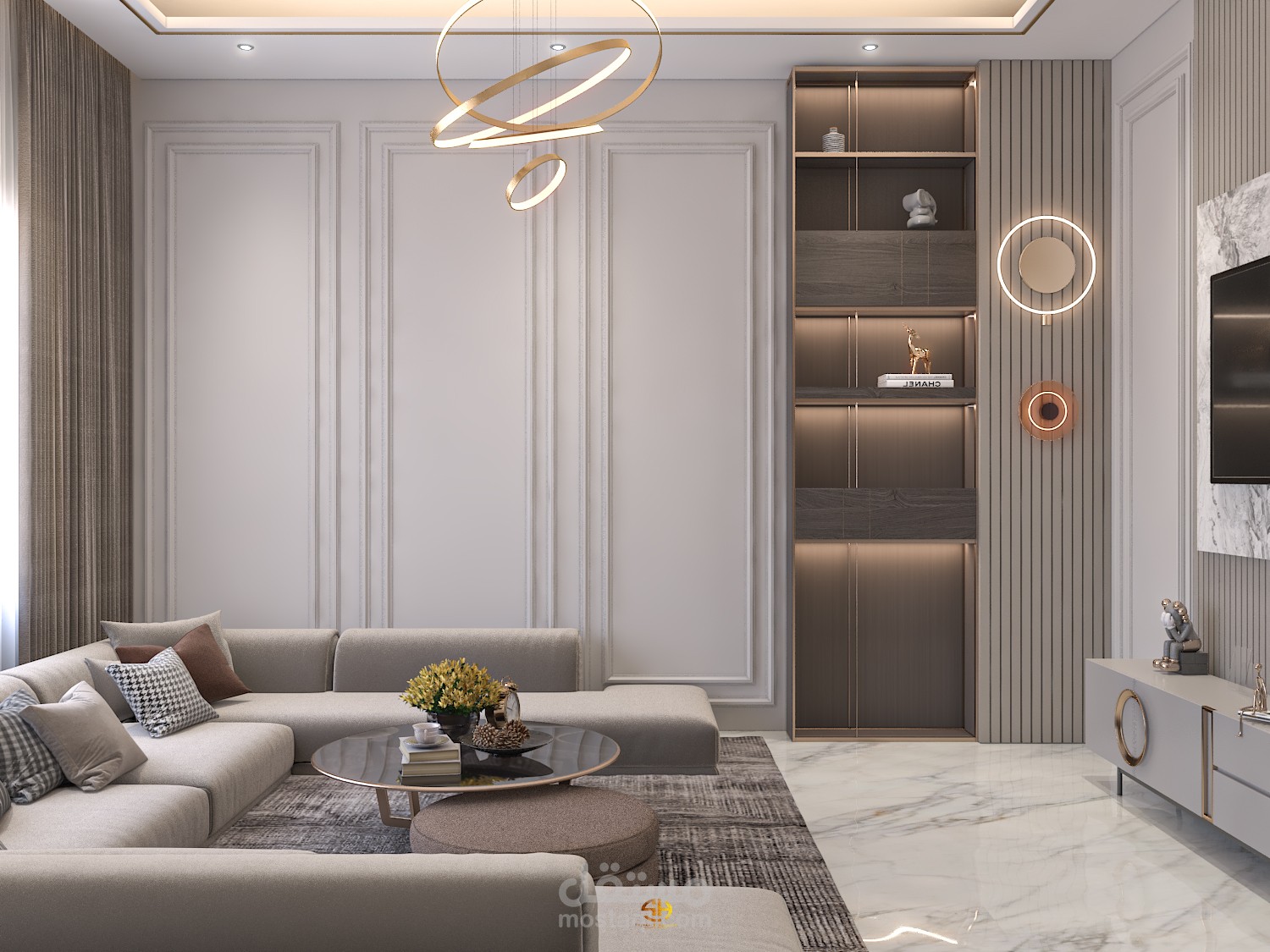 تصميم جلسة عائلية بستايل نيوكلاسيك