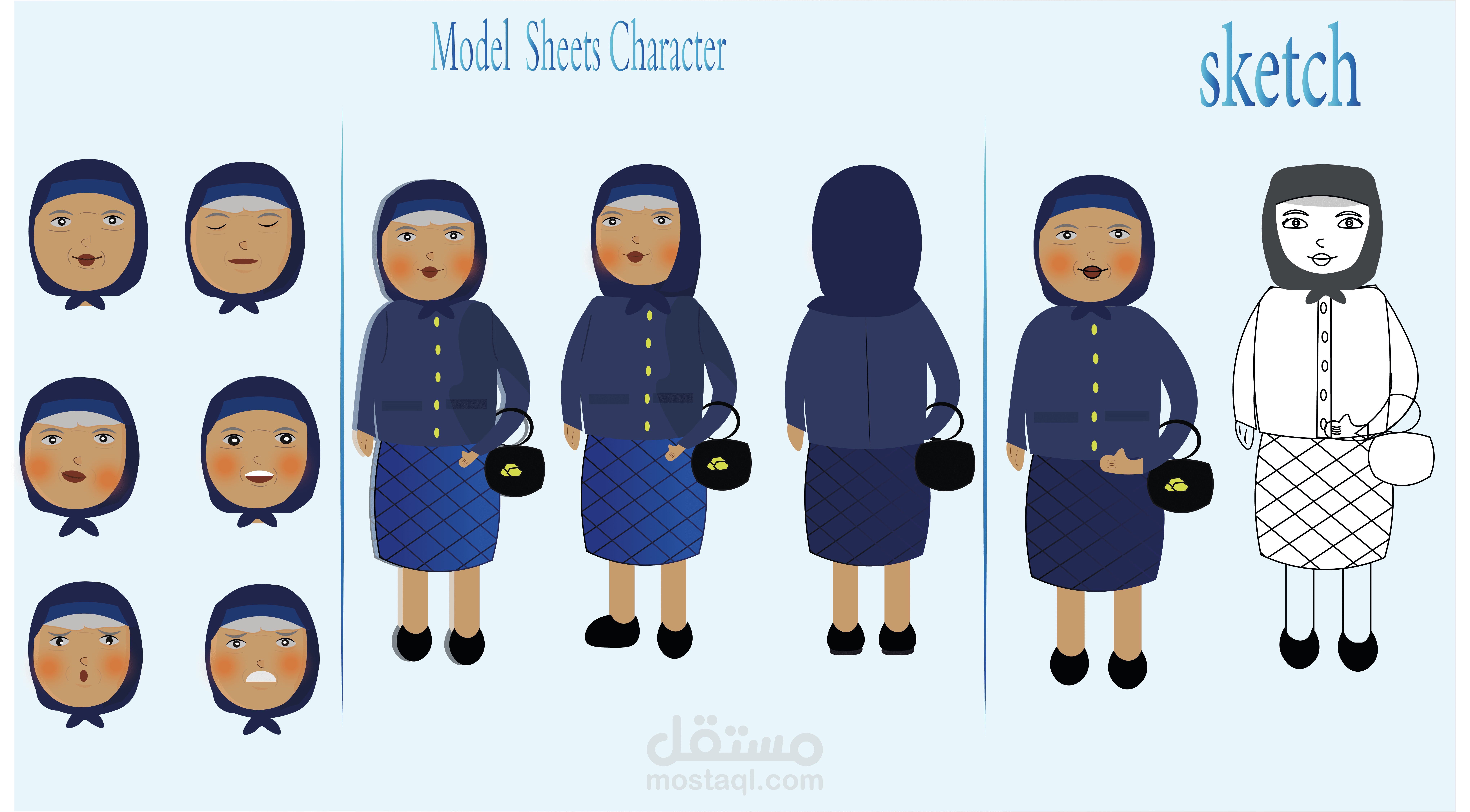 رسم شخصية بايماءات الوجه