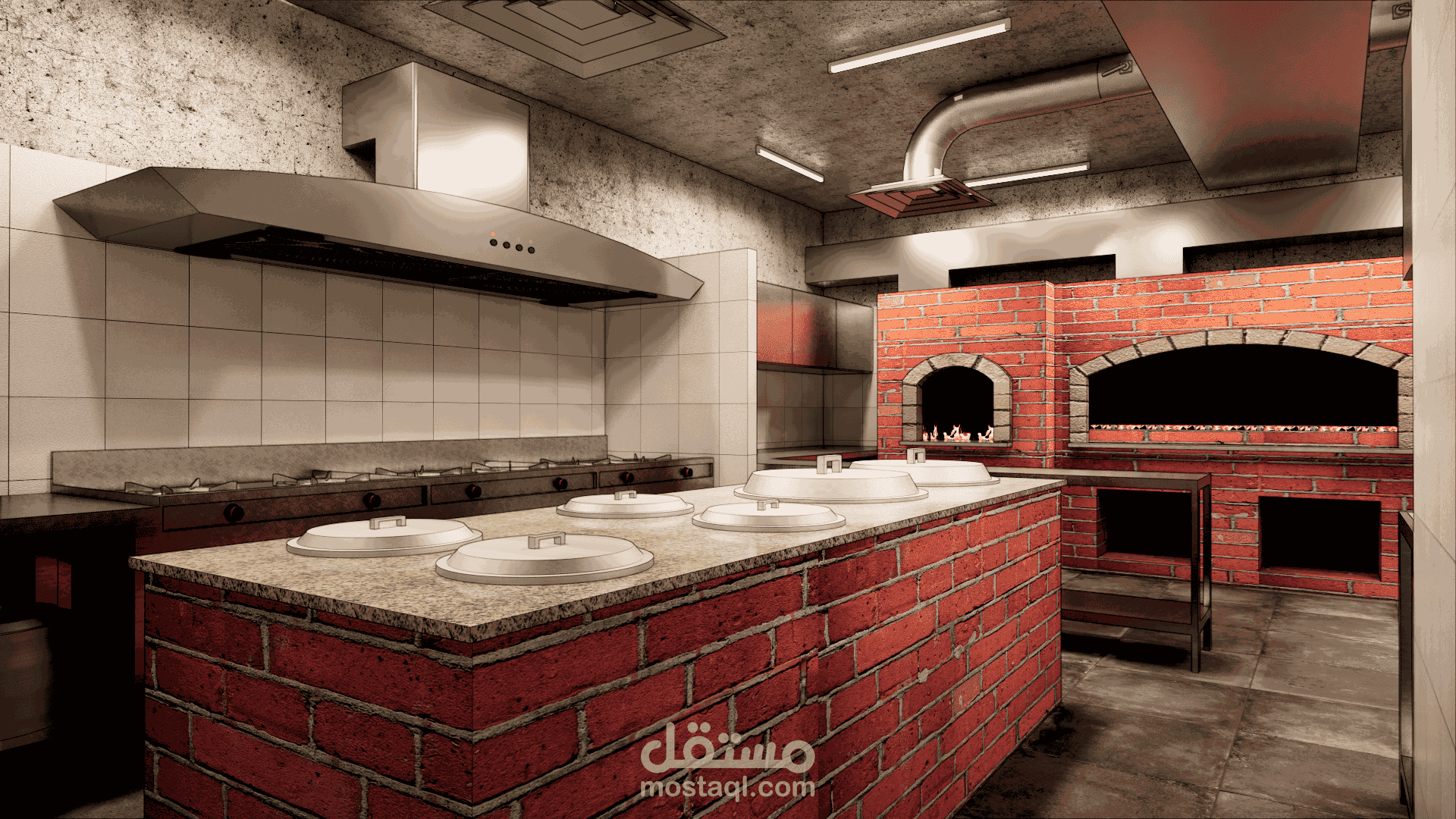 مشروع تصميم مطعم ومطبخ بخاري | تجربة معمارية مميزة