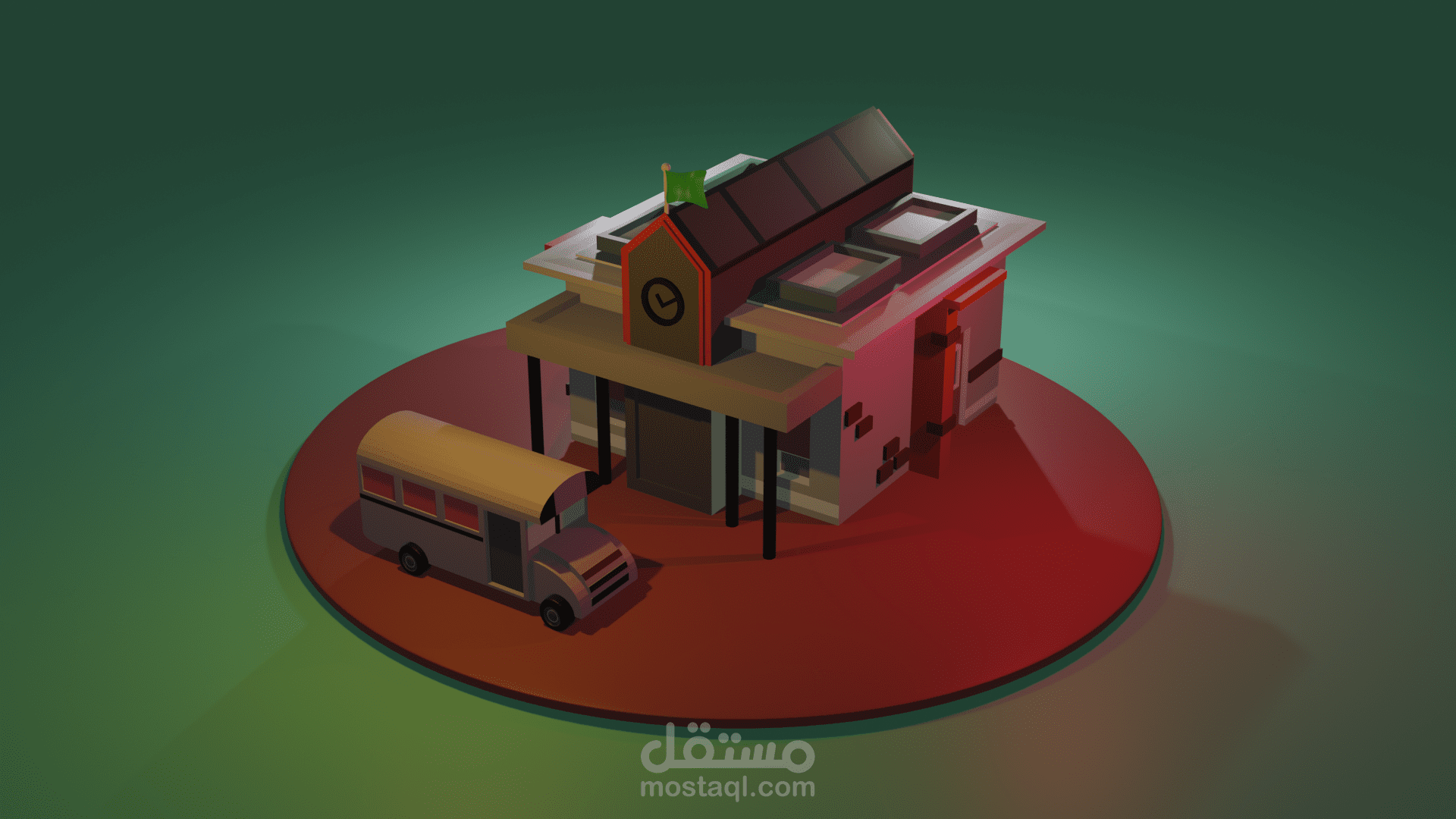 تصميم بيت مع باص 3D