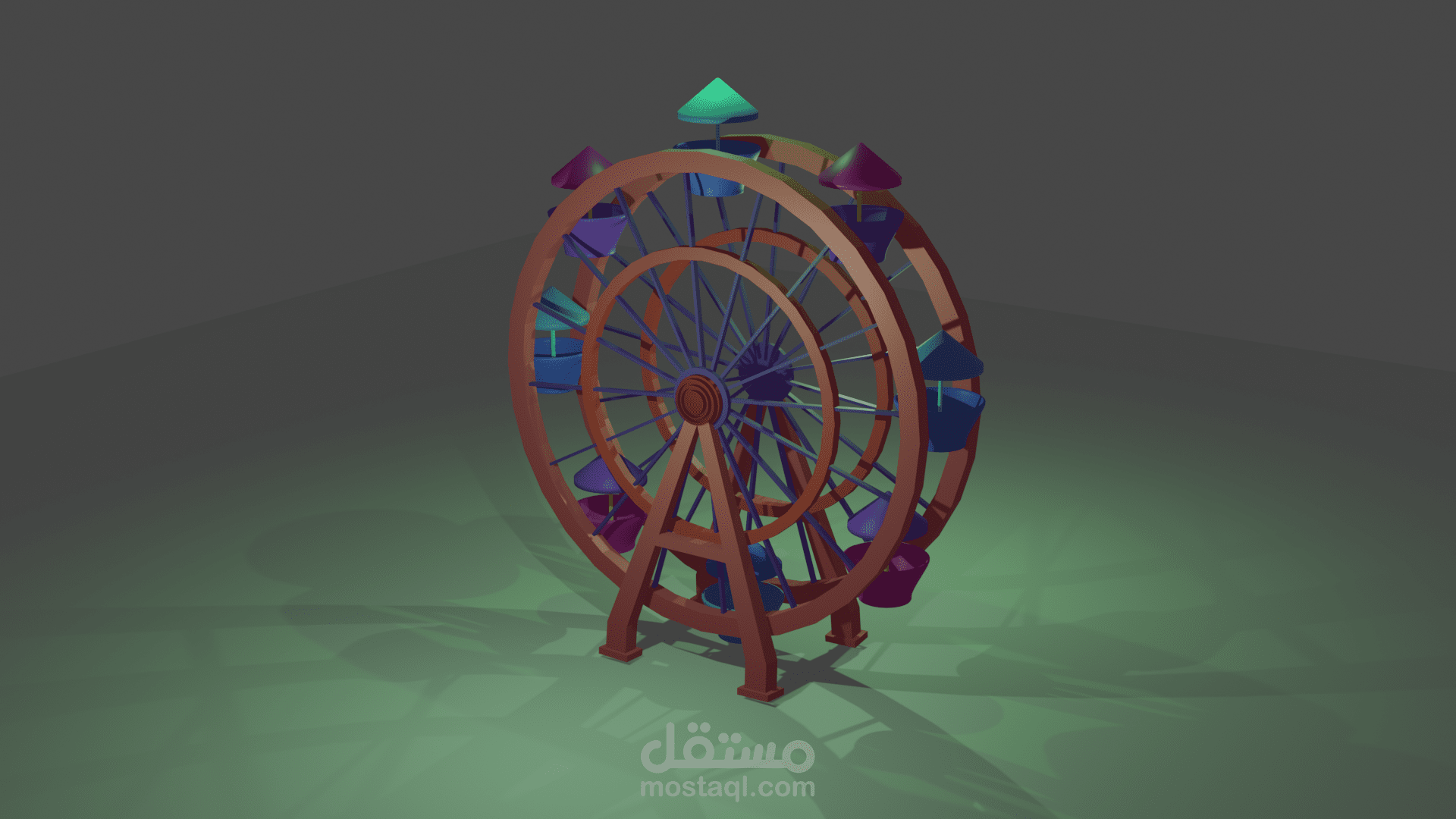 تصميم مرجيحه الملاهي 3D