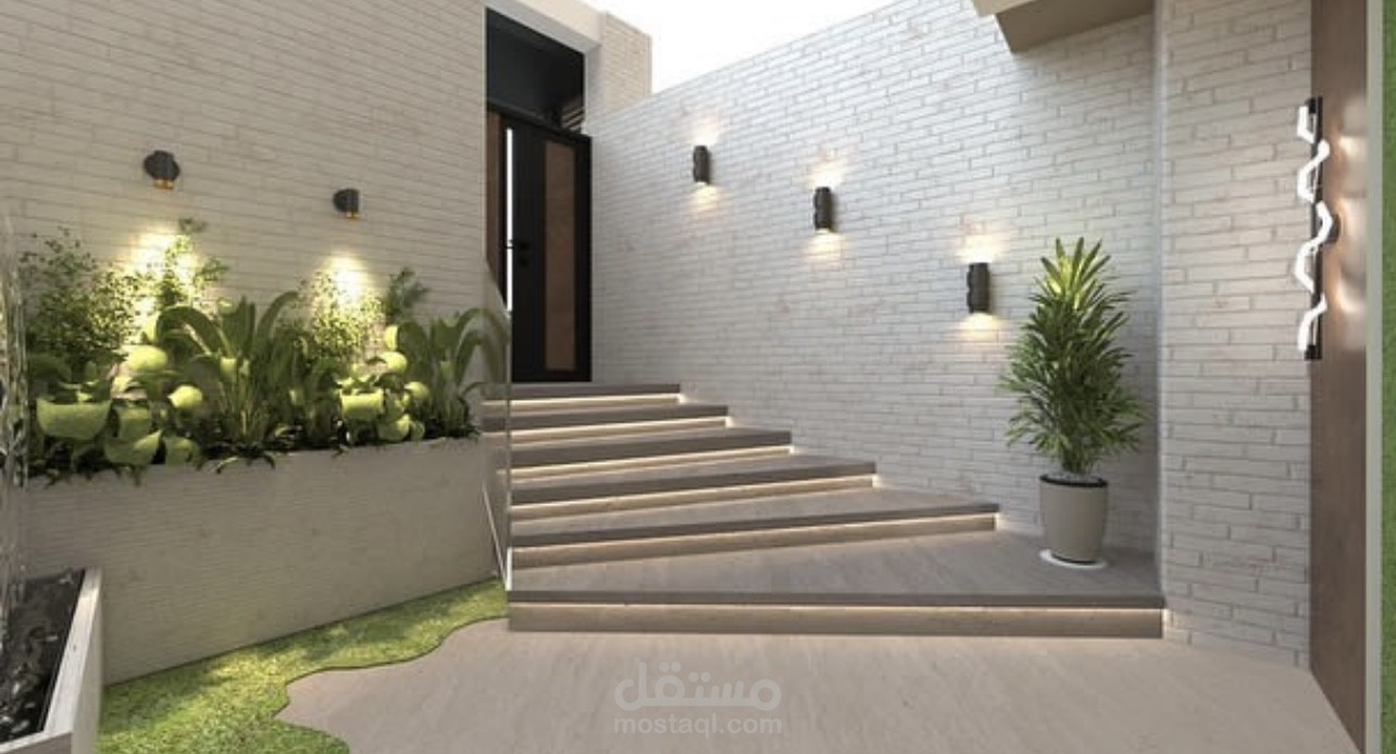 تصميم لمدخل مستقل لمنزل ارضي