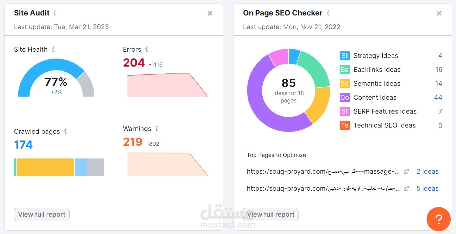 حل مشاكل ال SEO الموجودة علي متجر سعودي