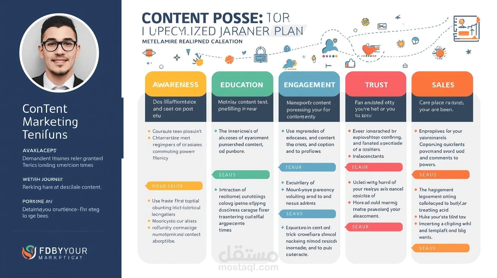 خطة محتوى وتسويق رقمي لمدرب متخصص (شهر كامل)