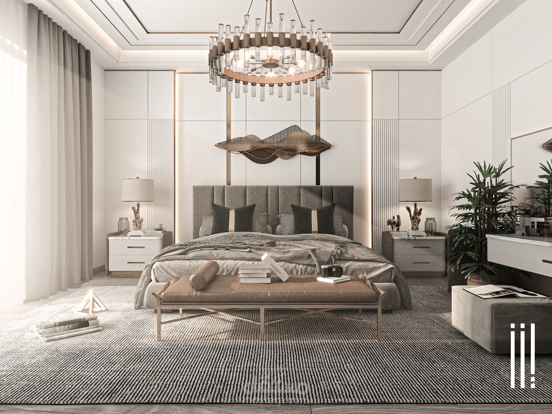 غرفة نوم بتصميم حديث |  Modern bedroom