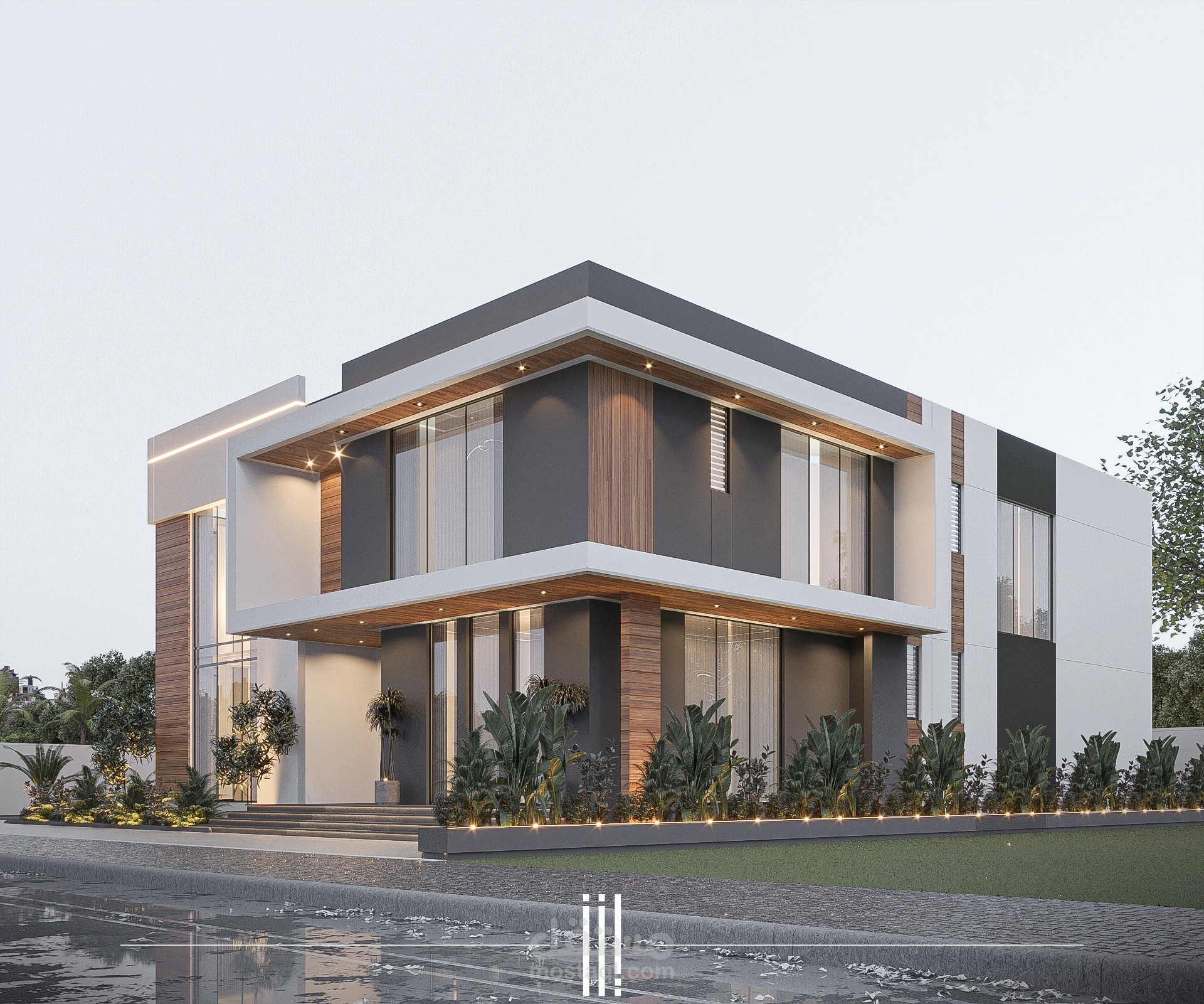 تصميم خارجي ل فيلا بنمط عصري | Modern Villa