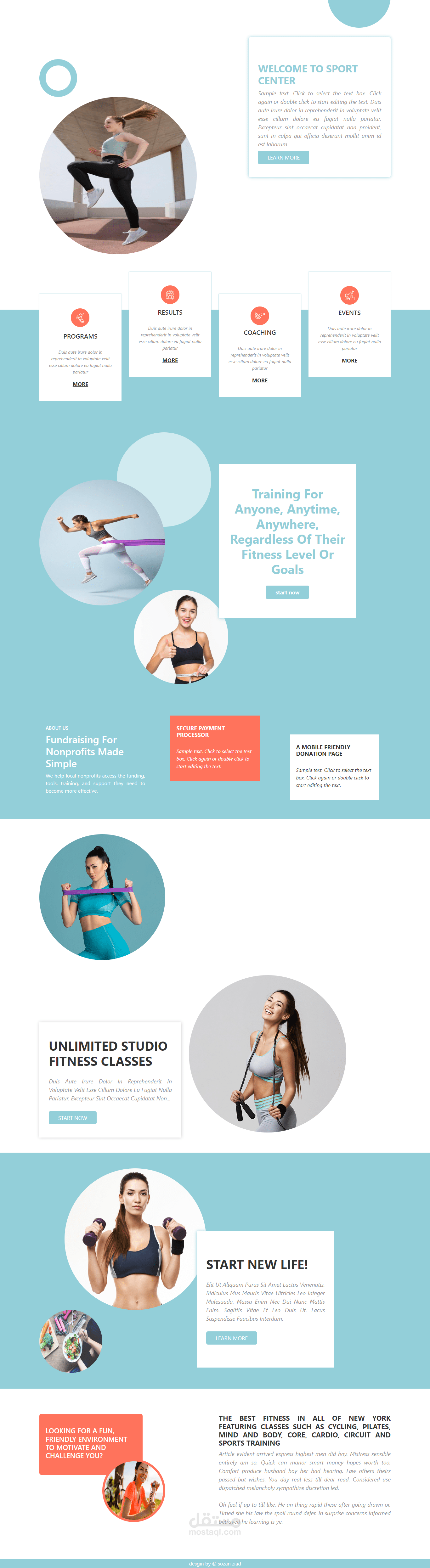 landing page for sport