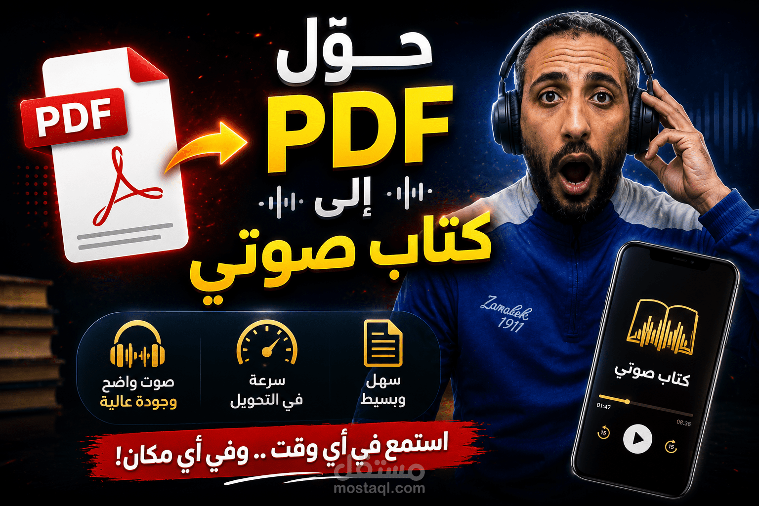 تحويل كتب بصيغة PDF إلى كتب صوتية