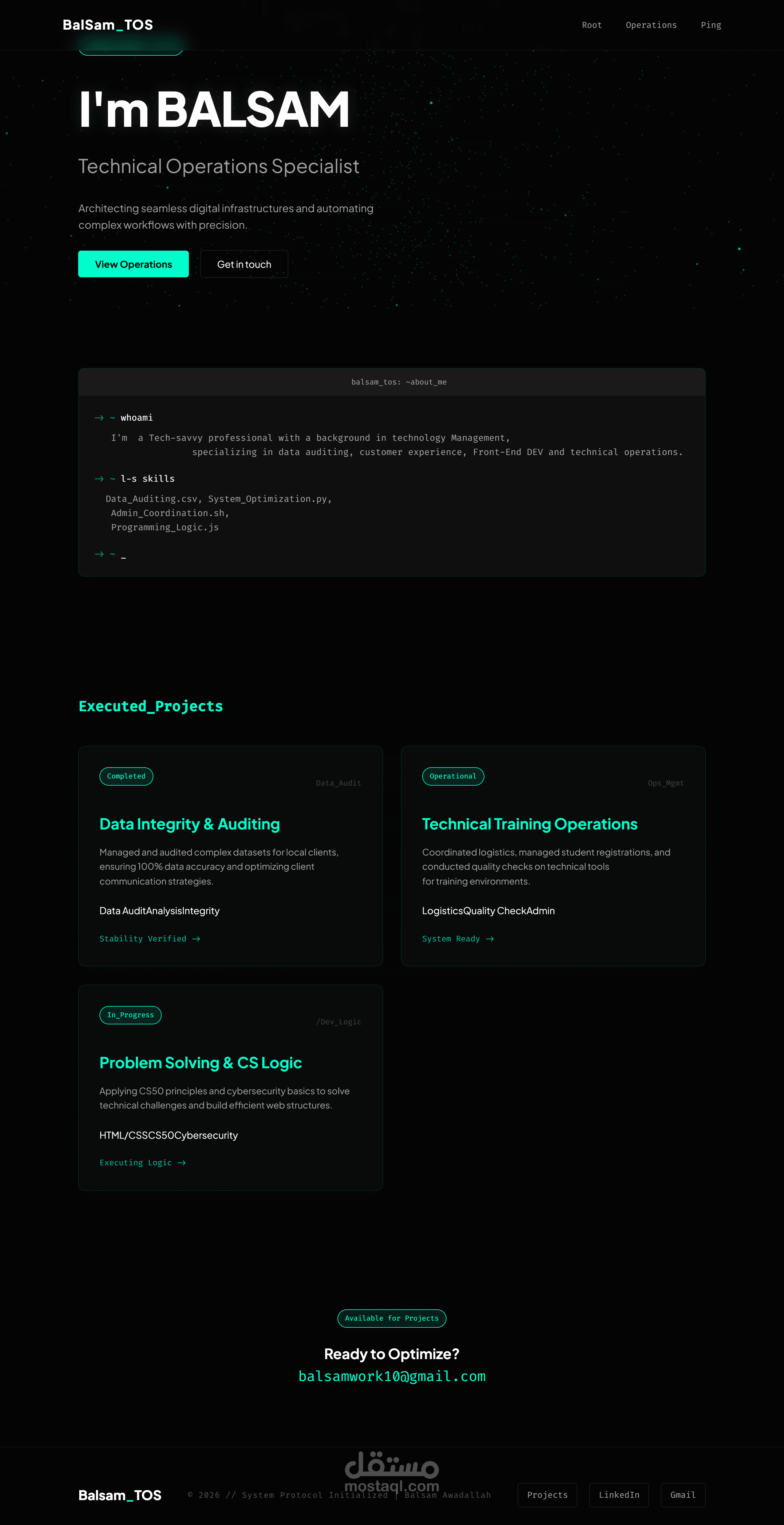 تطوير بورتفوليو تقني تفاعلي باستخدام Three.js و GSAP