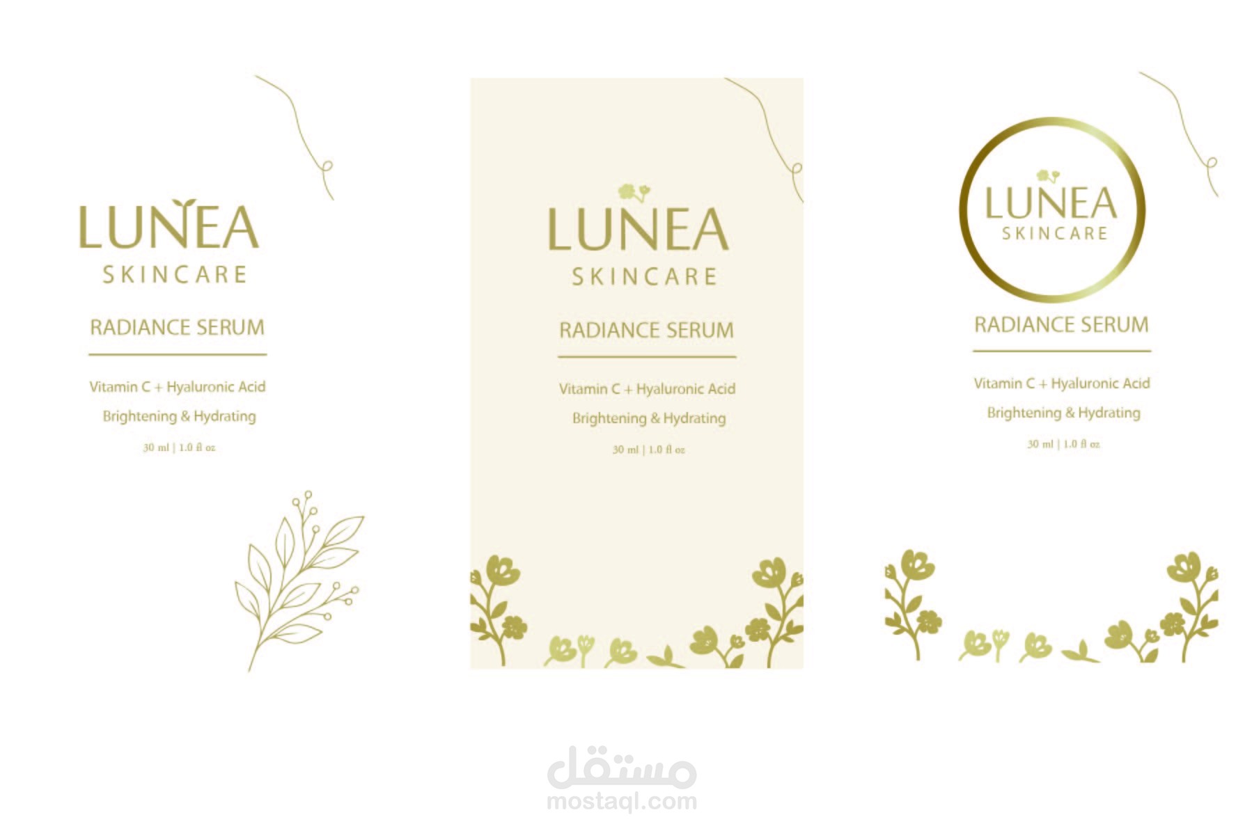 Luxury skincare branding for a Radiance Serum