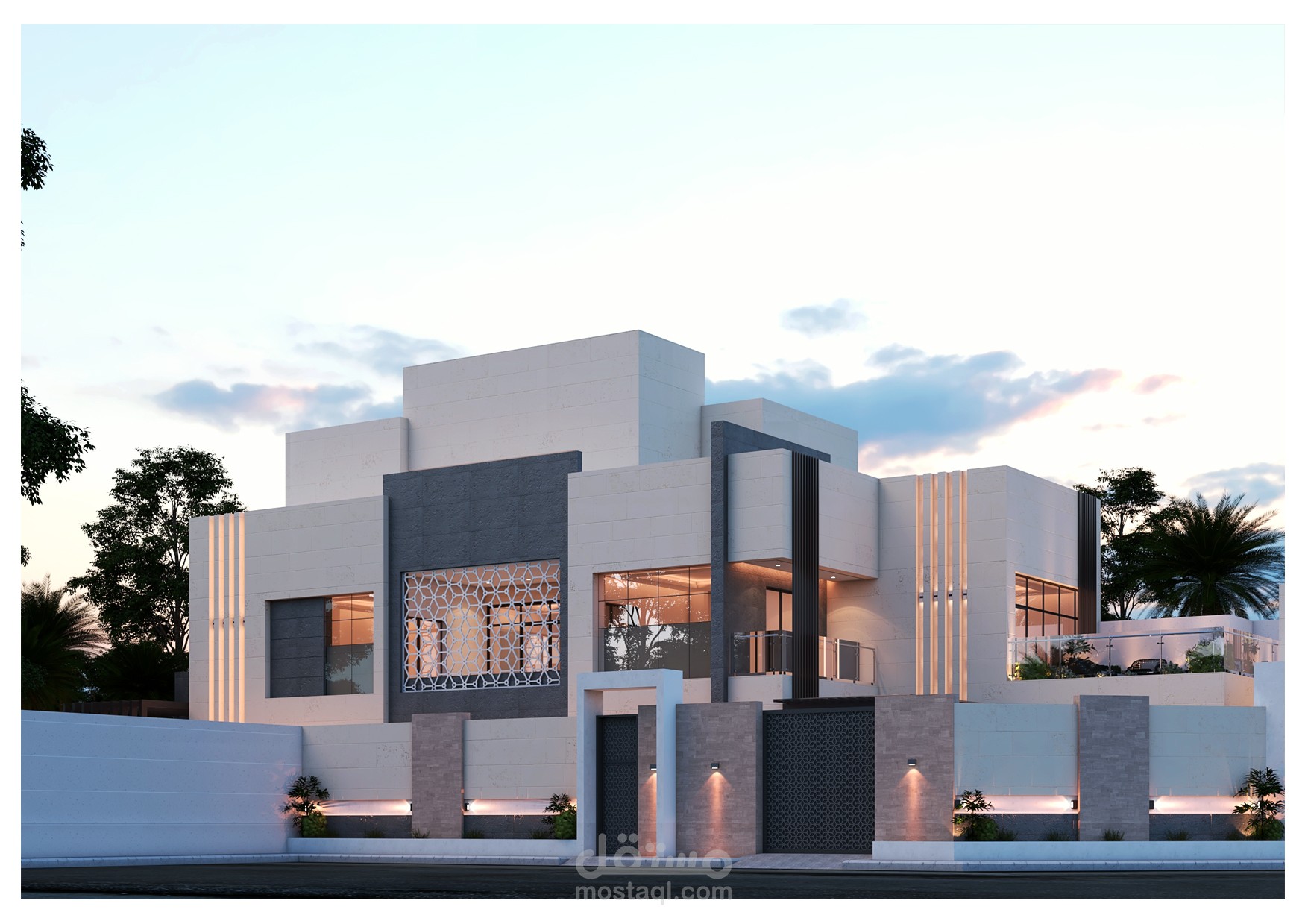تصميم معماري ل واجهة مبني سكني