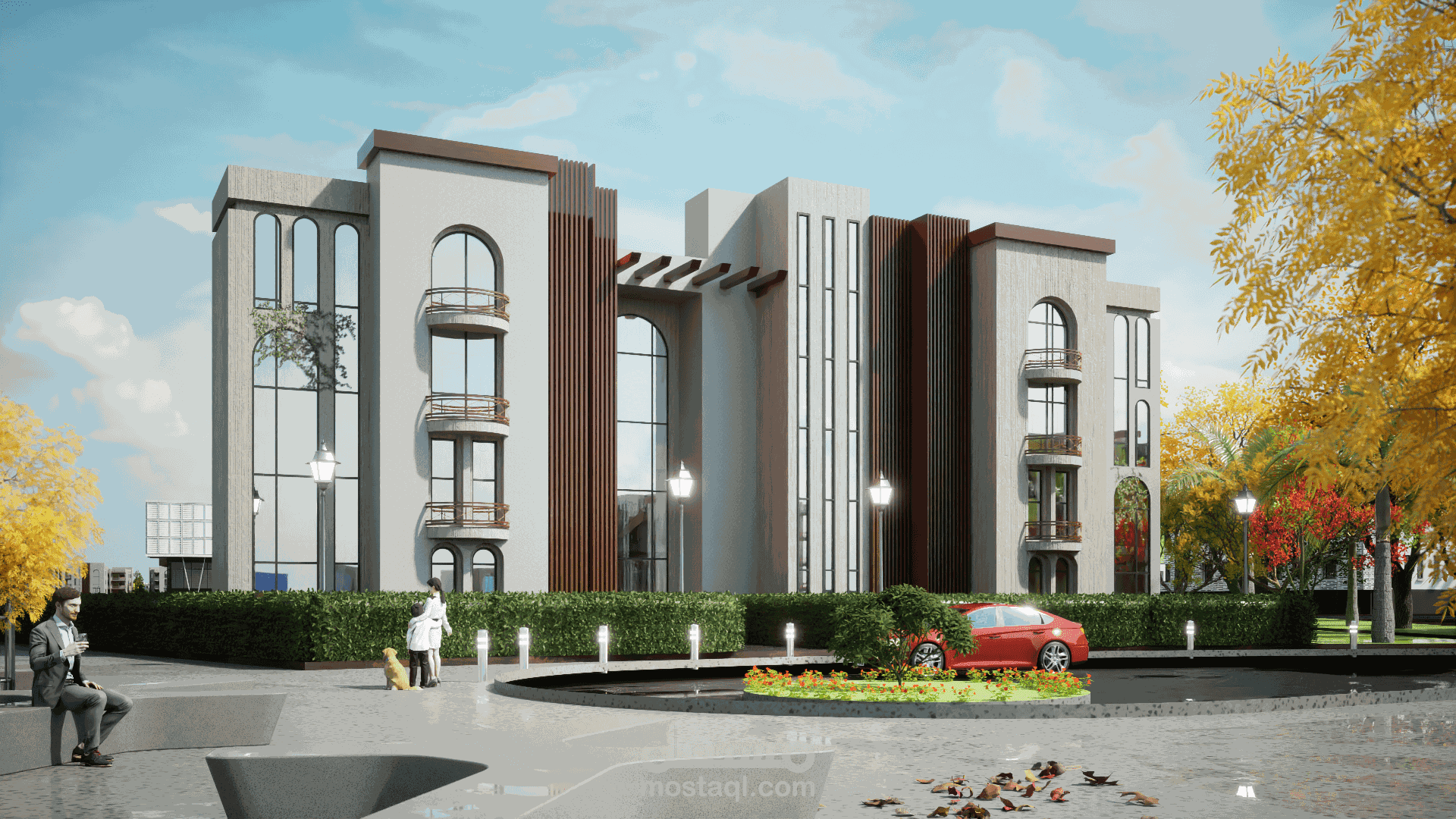 تصميم ليلي ونهـاري لمجمـع سكنـي