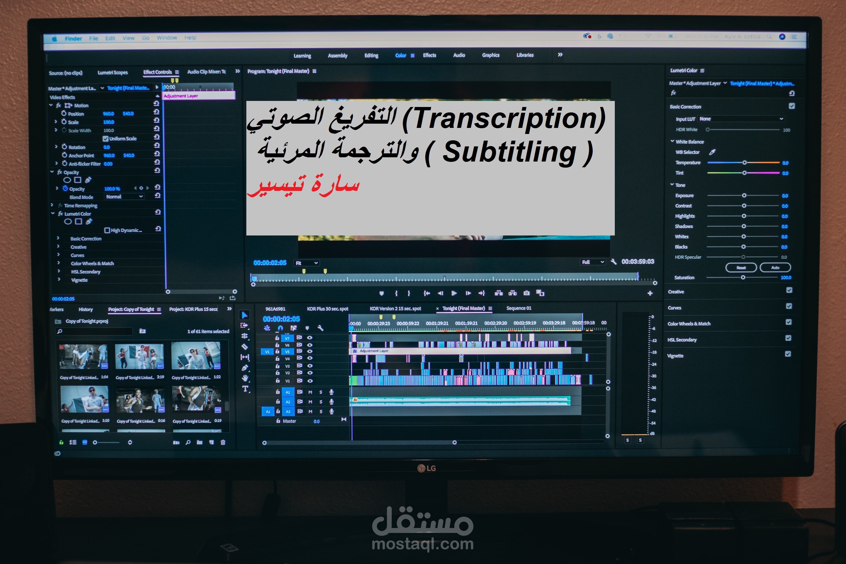 التفريغ الصوتي (Transcription) والترجمة المرئية ( Subtitling ) باللغة العربية والانجليزية