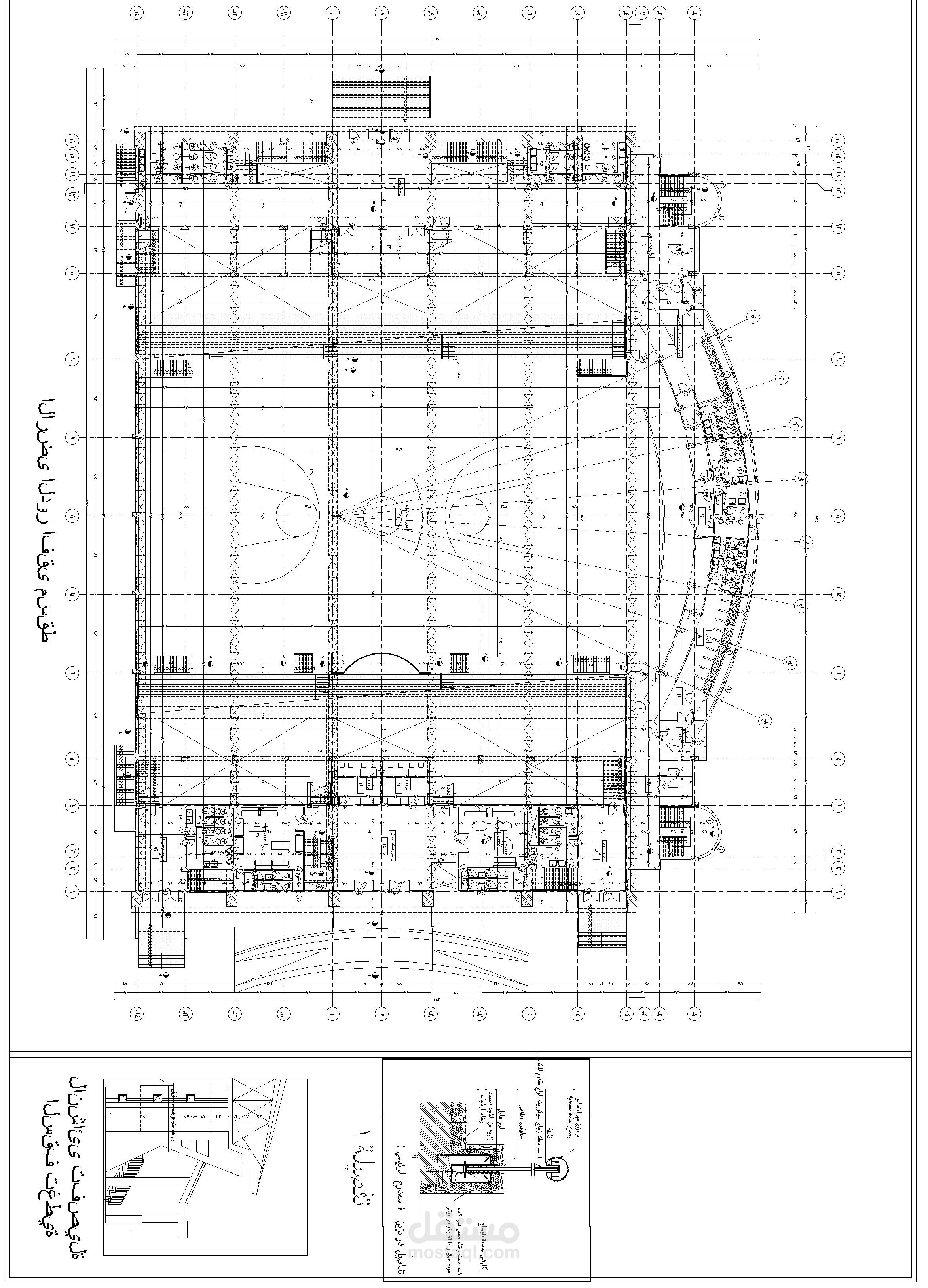 تصميم وتنفيذ استاد رياضى