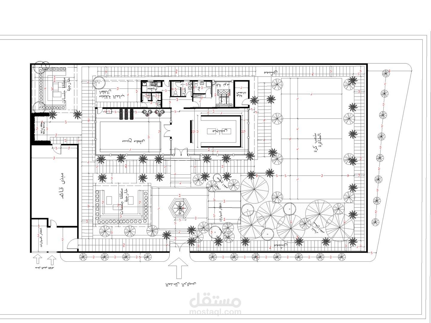 تصميم معمارى لاستراحة ( شالية ملحق بة حديقة )